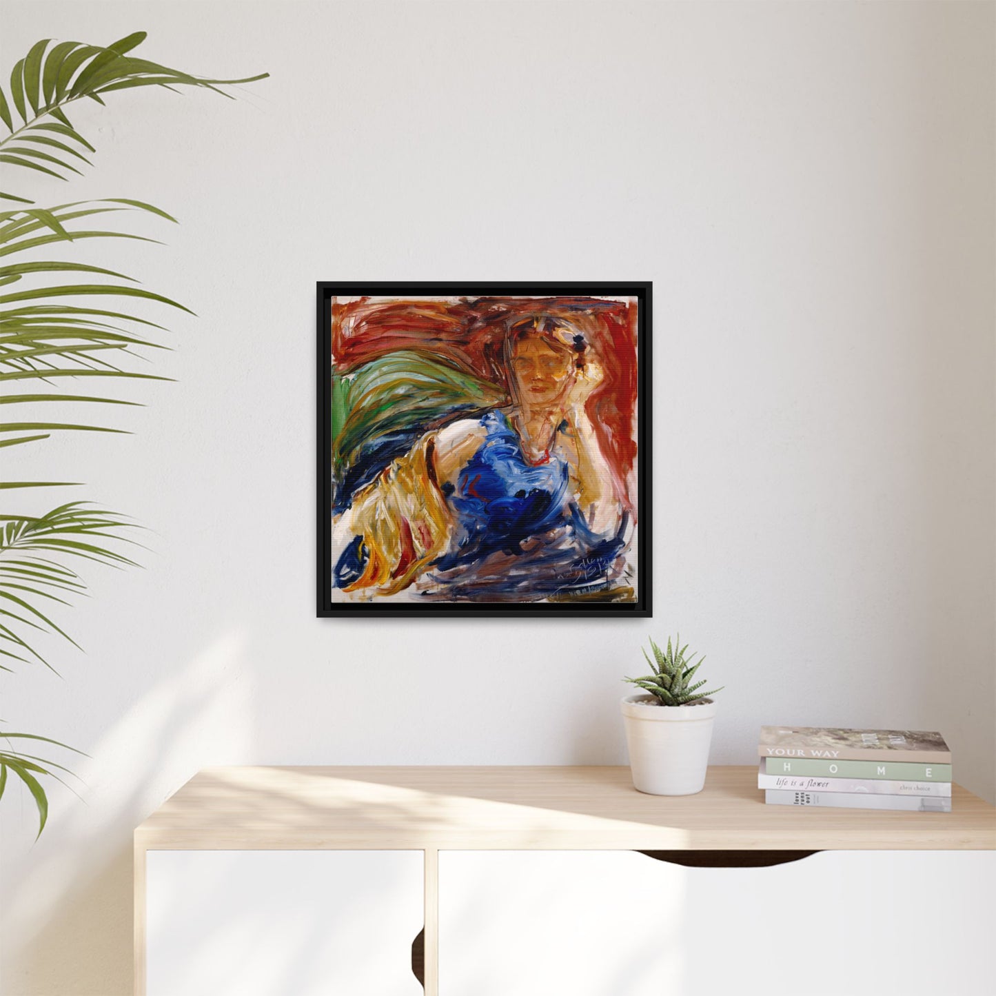 Portrait of hyllis Sjostrom by Akseli Gallen-Kallela Canvas Matte Framed Wall Art Print