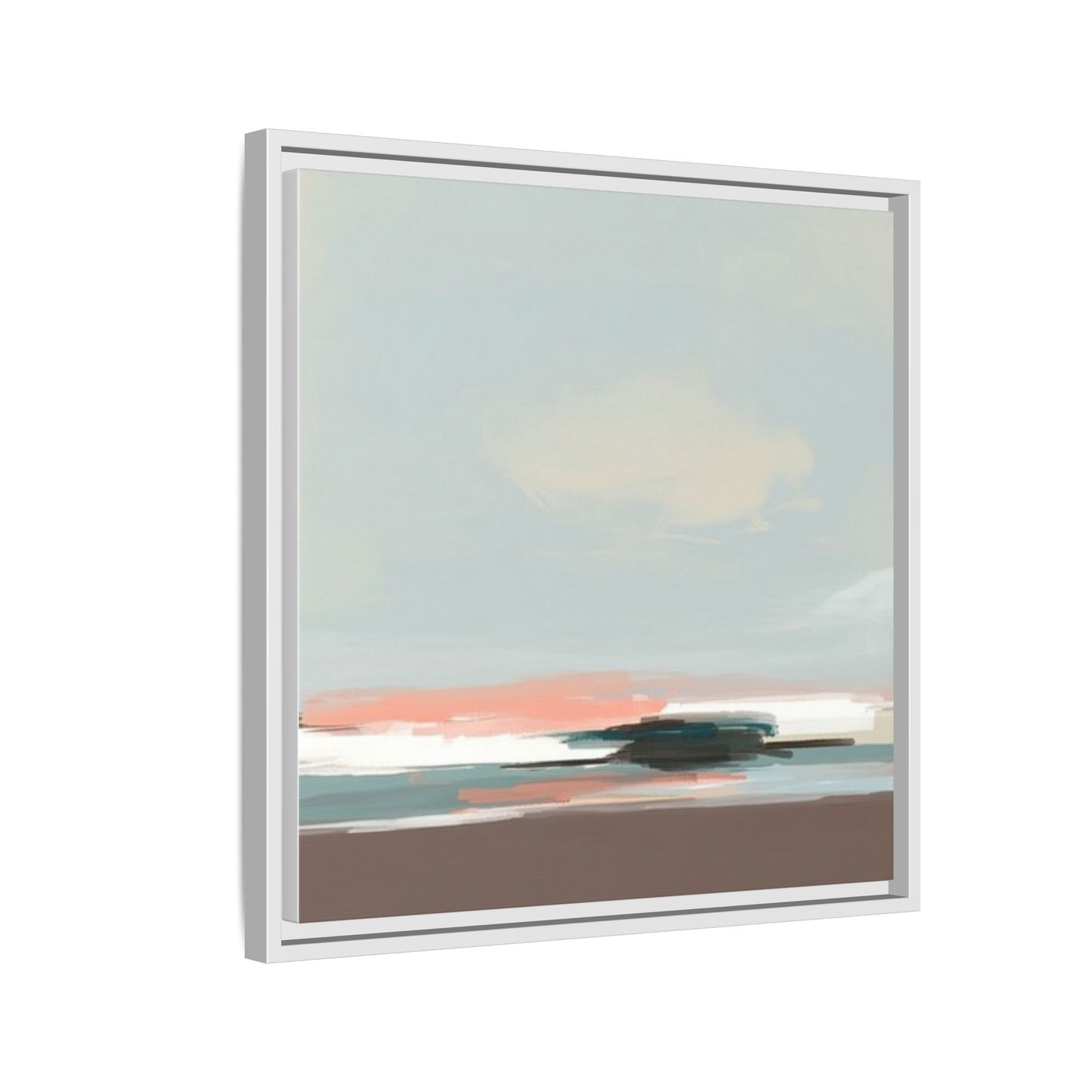 Framed Matte Canvas Print — Soft Coastal Abstract Landscape