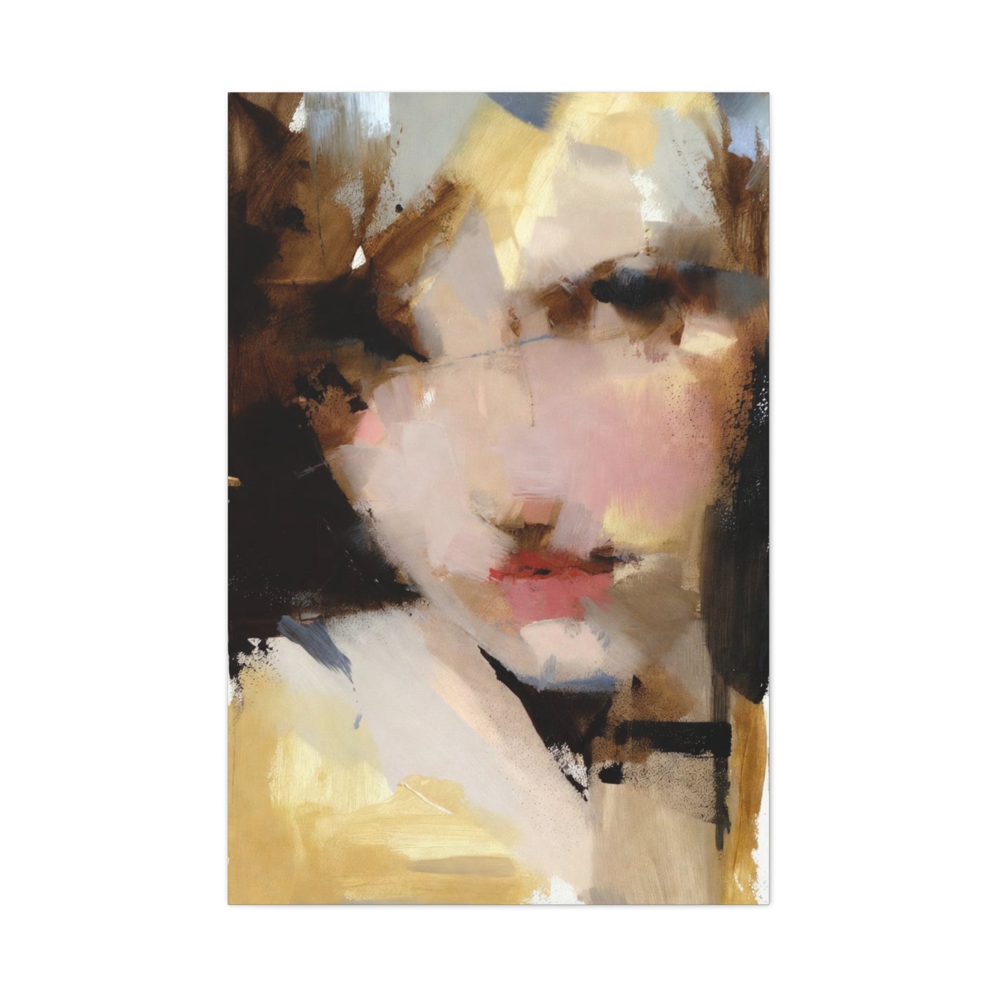 Abstract Portrait Matte Canvas Print — Modern Feminine Wall Art