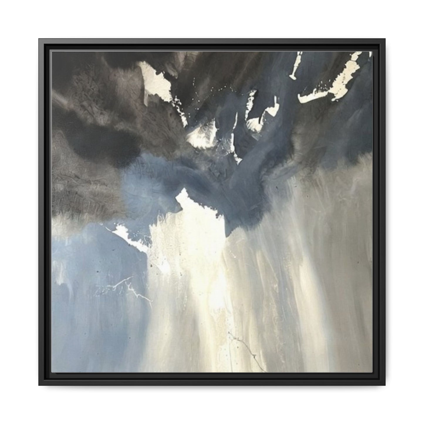 Framed Matte Canvas Art — Moody Abstract Sky Painting