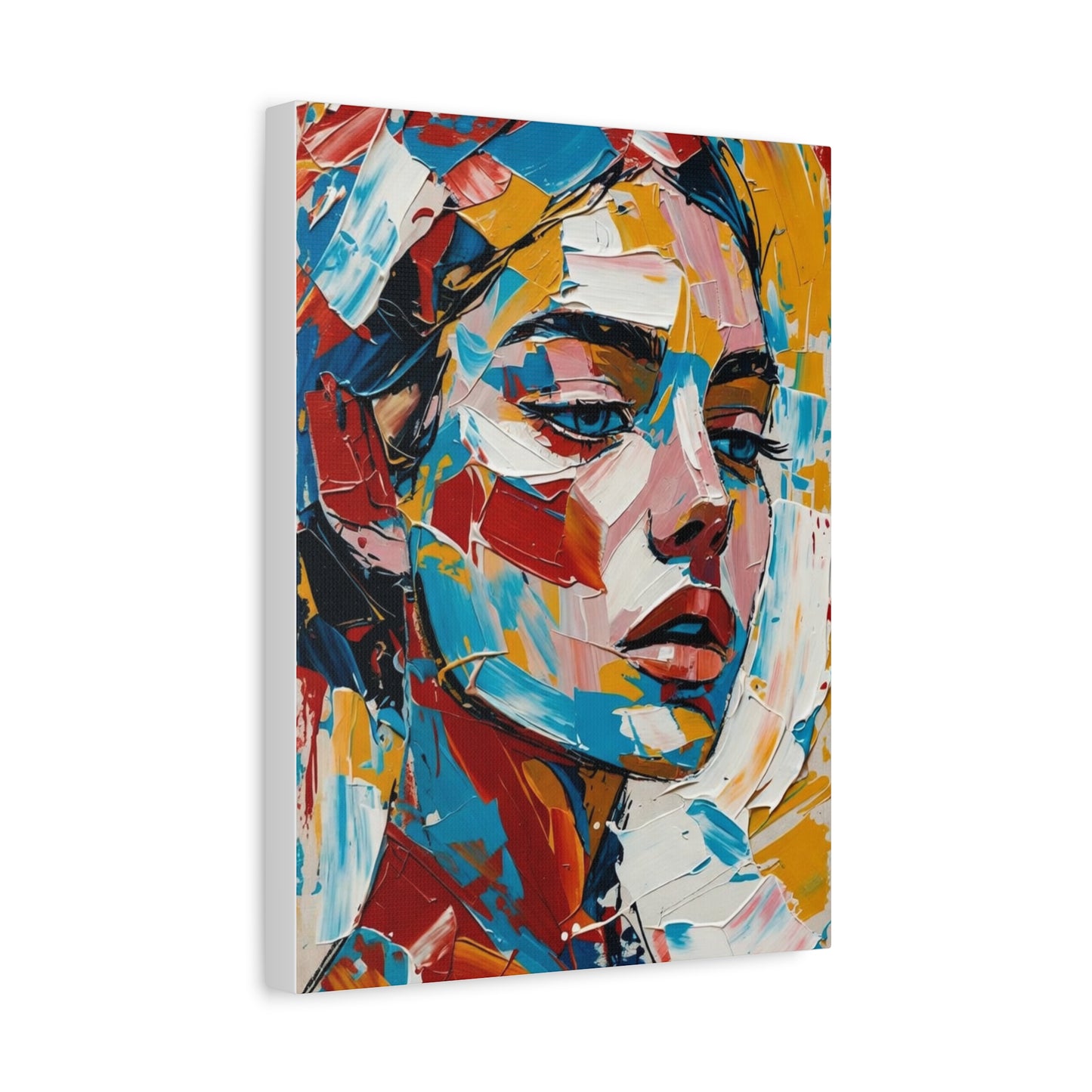 Abstract Colorful Portrait Matte Canvas Print — Modern Stretched Wall Art