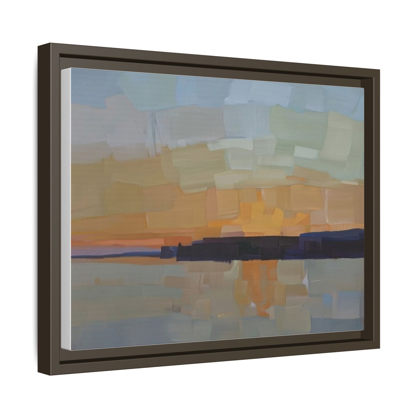 Framed Matte Canvas Sunset Abstract Landscape Art Print