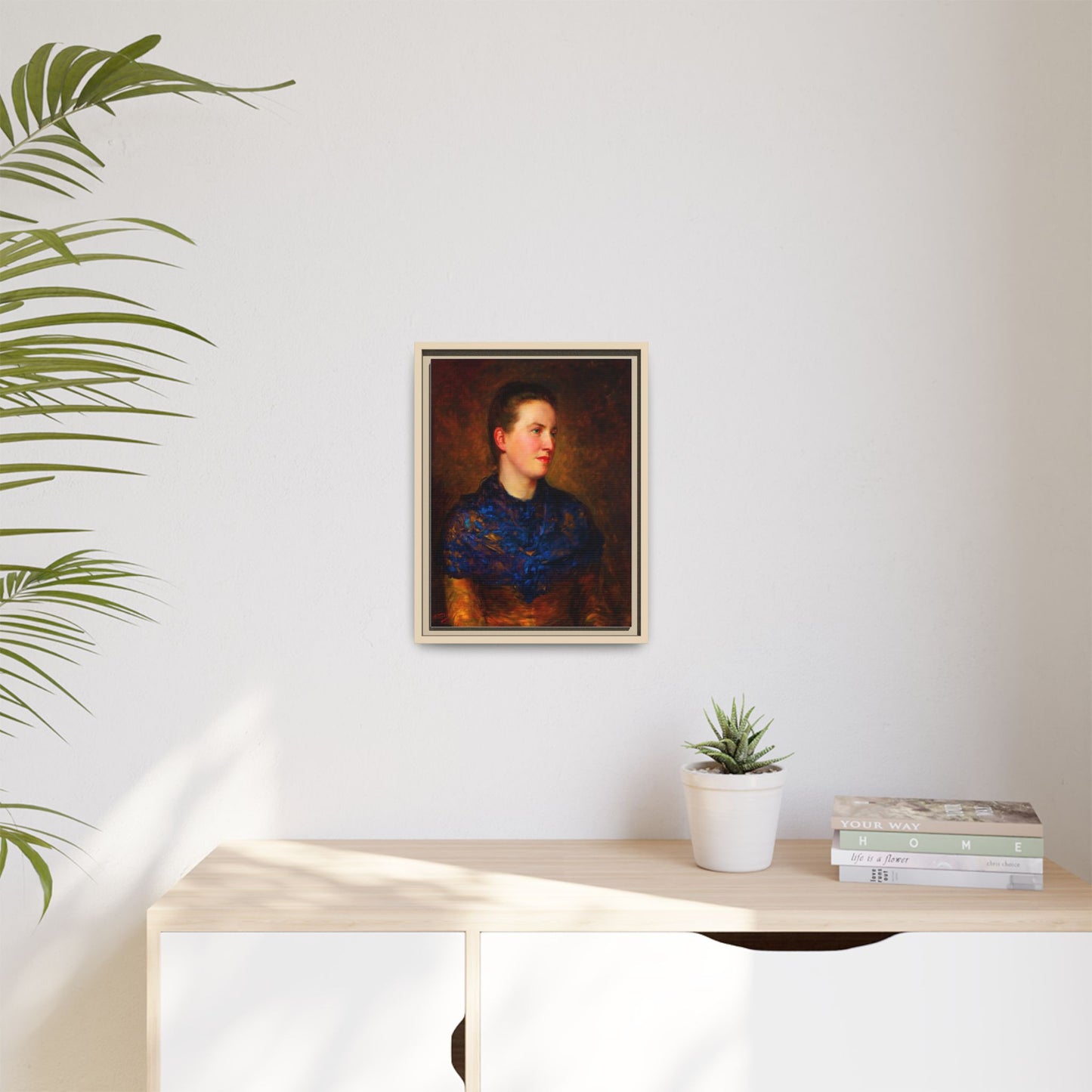 Framed Matte Canvas Portrait Print — Classic Victorian Woman Wall Art