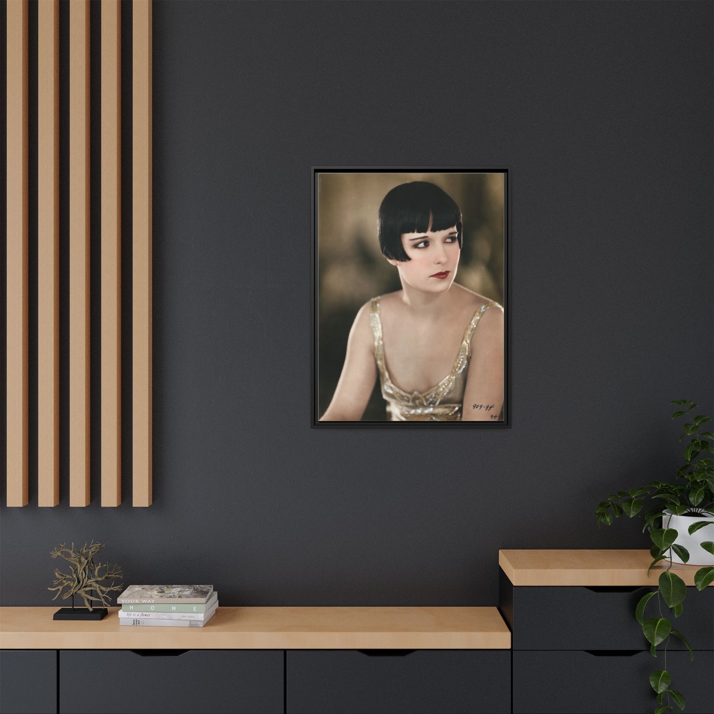 Vintage Louise Brooks Portrait Matte Canvas Framed Wall Art