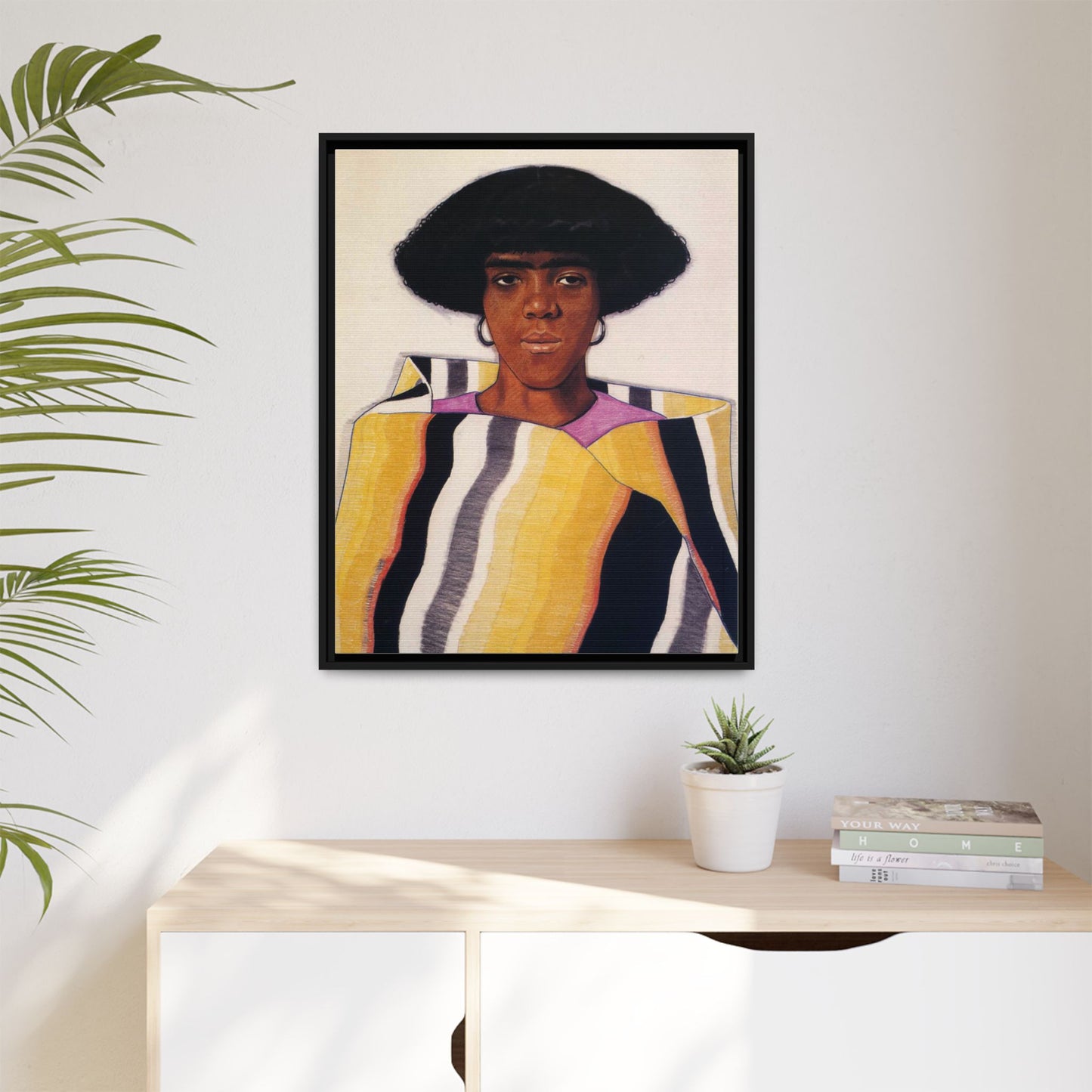 Portrait of an African American Woman by Winold Reiss Framed Matte Canvas Portrait