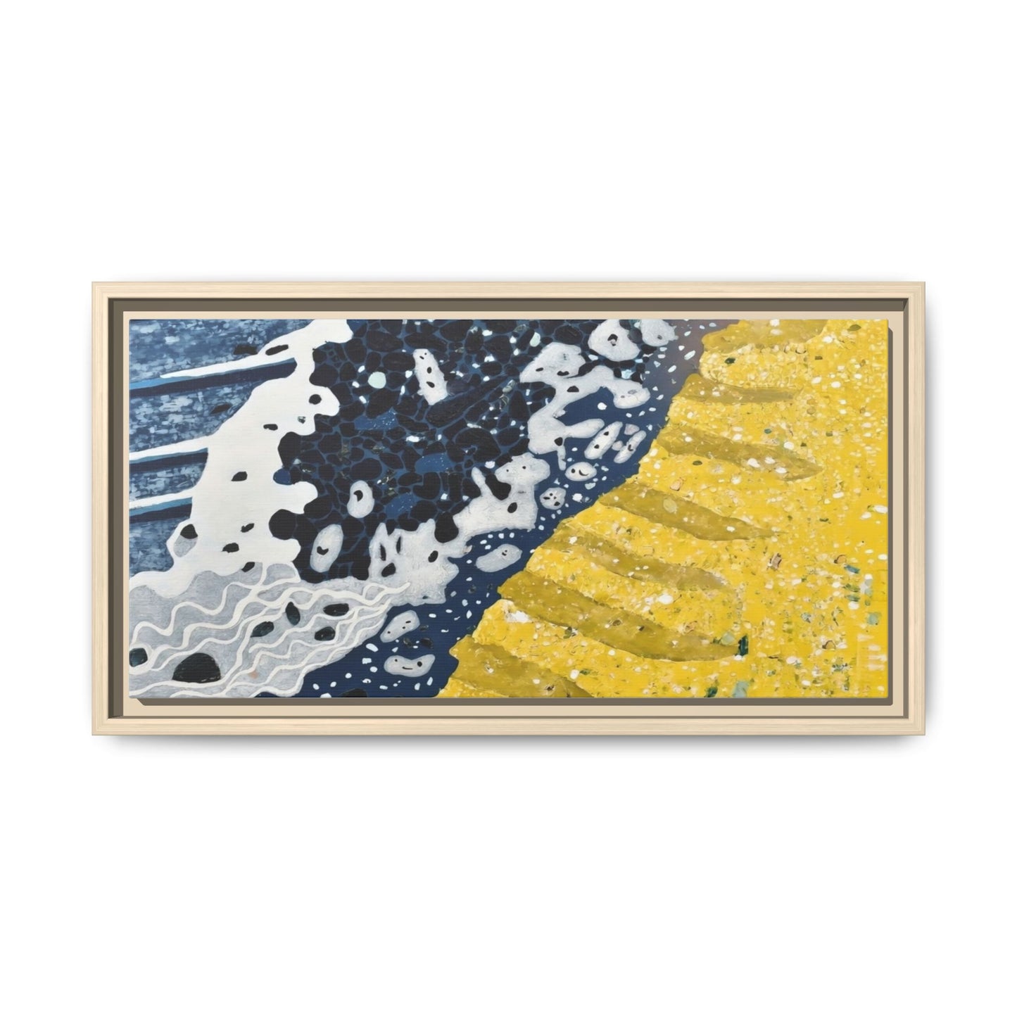 Framed Abstract Ocean & Sand Matte Canvas Print