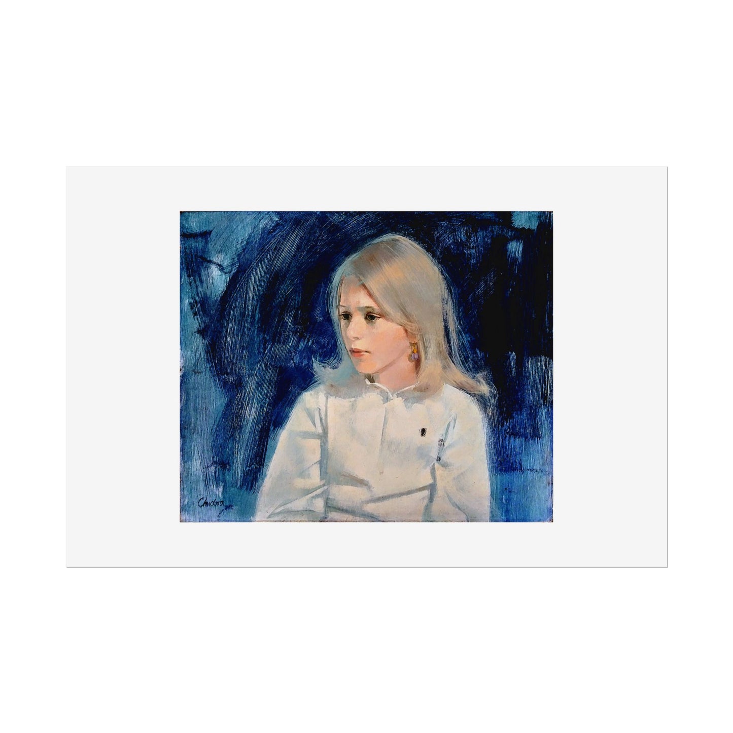Painting of girl by Unknown Artist Wall Art Print