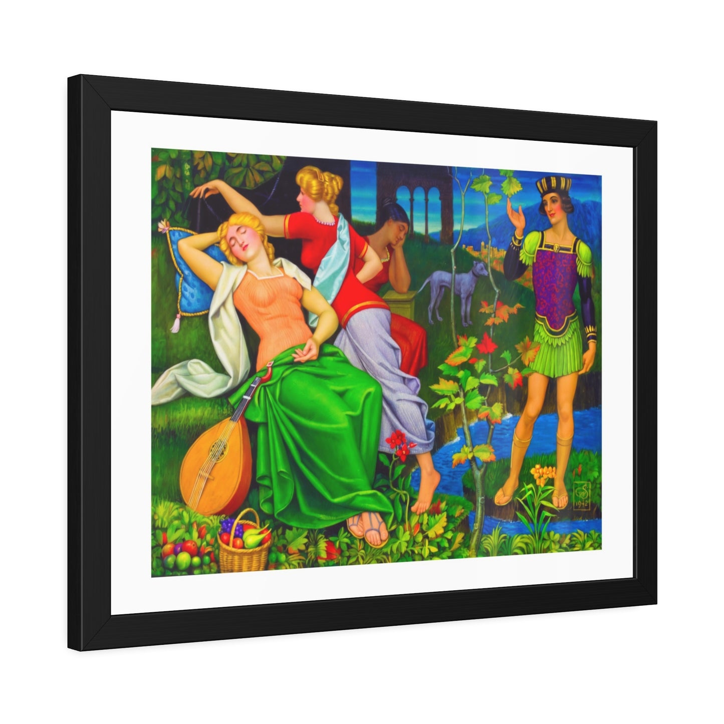 Classical Myth Framed Poster — Vibrant Renaissance-Style Art Print