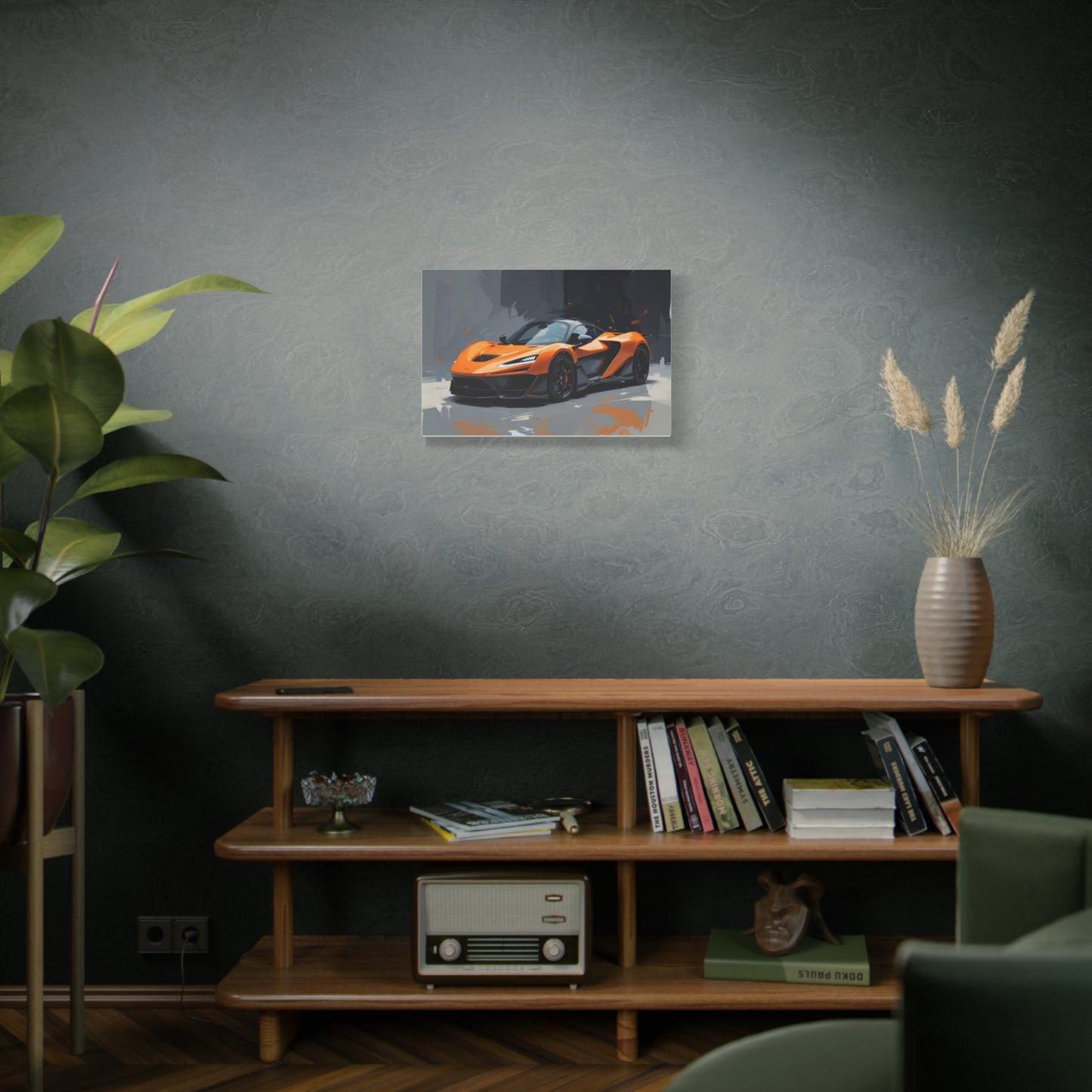 Orange Supercar Matte Canvas Wall Art – Stretched 1.25" Sports Car Print