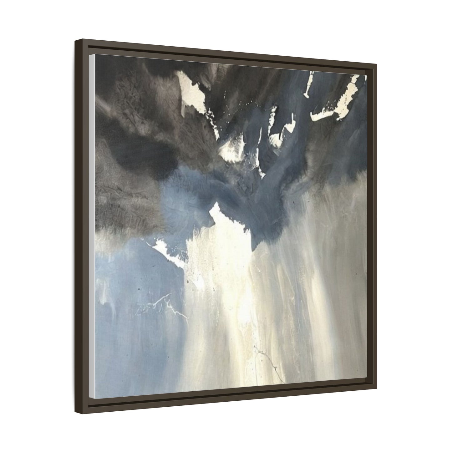 Framed Matte Canvas Art — Moody Abstract Sky Painting