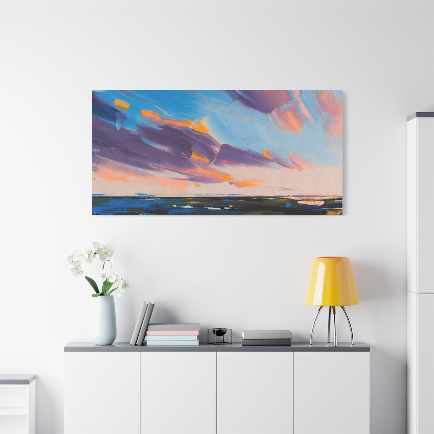 Abstract Coastal Sunset Canvas Print — Matte Stretched Wall Art