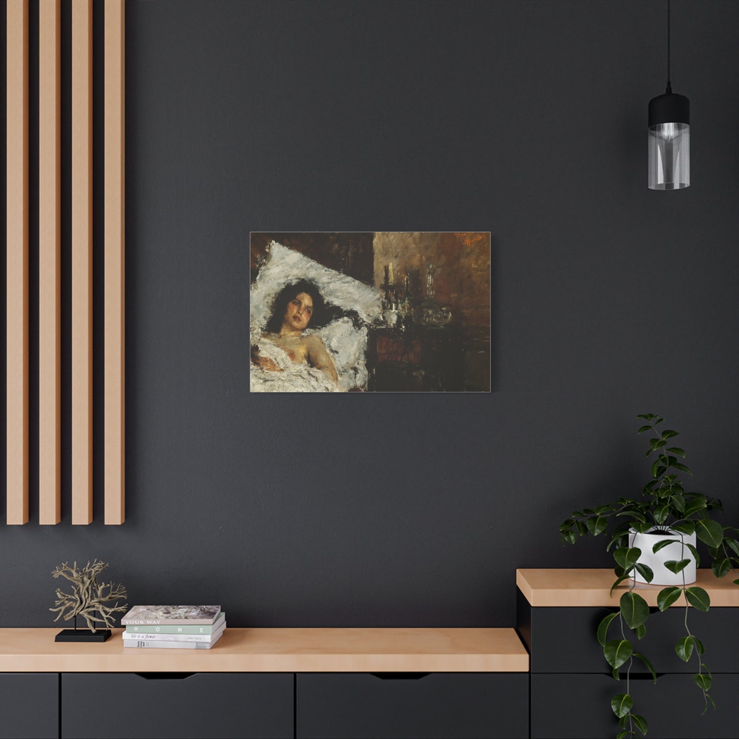 Resting by Antonio Mancini Matte Canvas Wall Art Print
