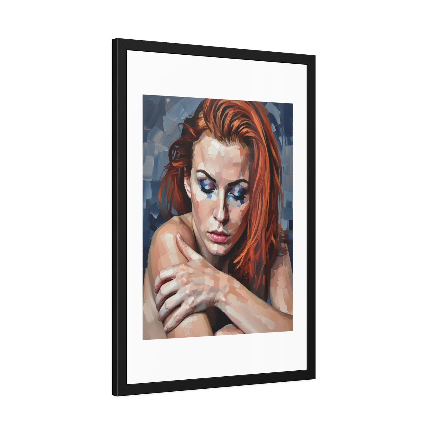 Framed Poster - Moody Redhead Portrait Art Print (Framed)