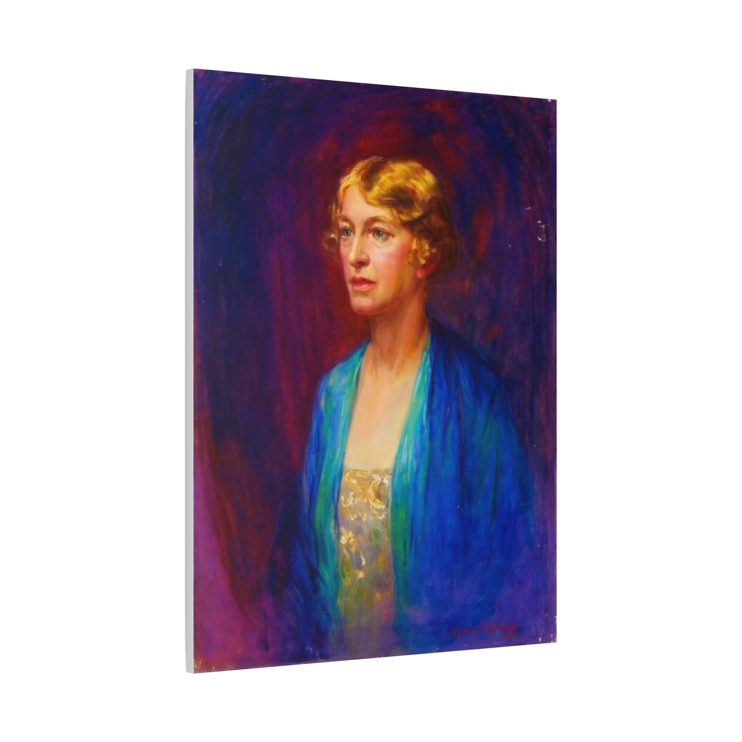 Vintage Portrait Matte Canvas Print — Elegant Early 20th‑Century Woman Wall Art