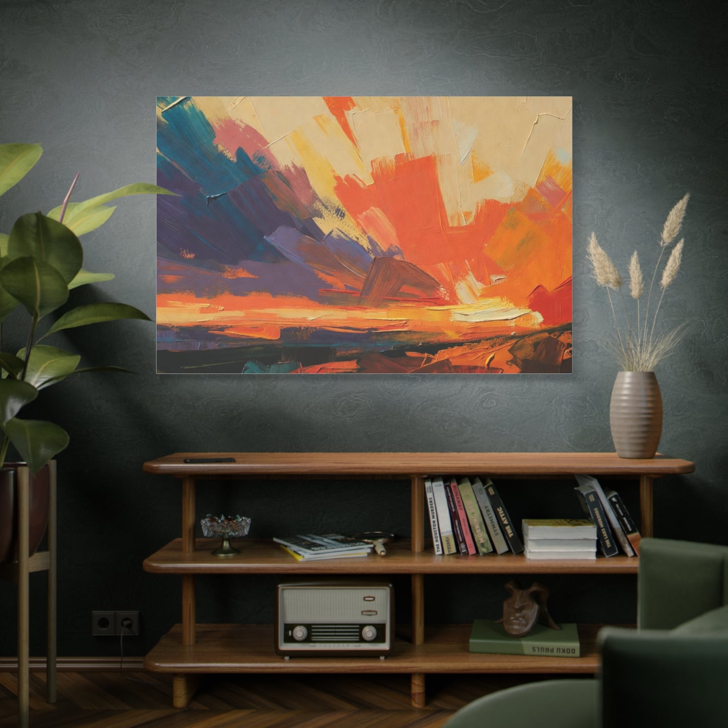 Abstract Sunset Landscape Canvas Print — Matte Stretched Wall Art
