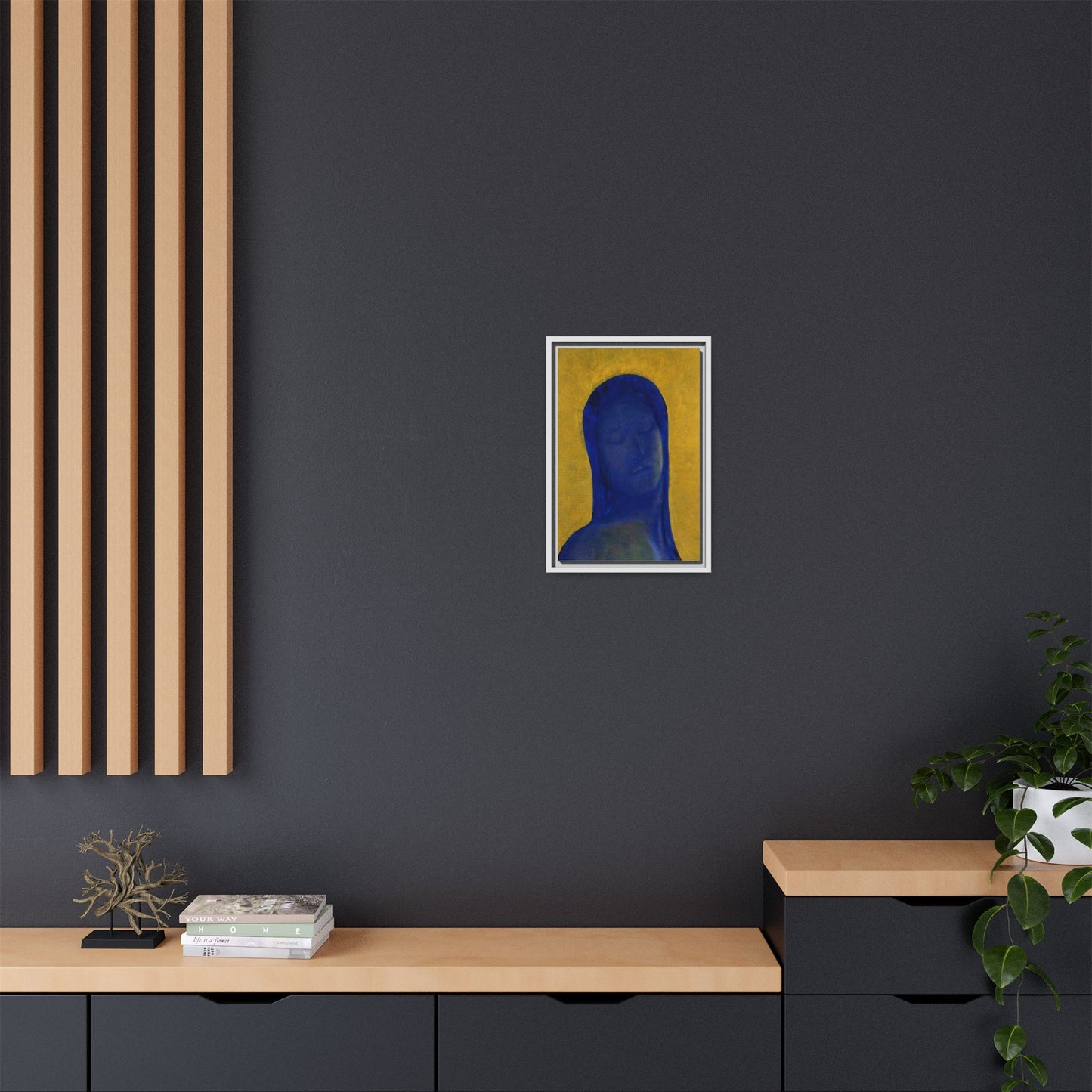 Closed Eyes by Odilon Redon Framed Matte Canvas Wall Art Print