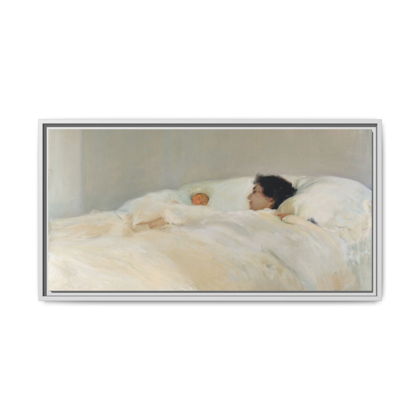 Mother by Joaquin Sorolla y Bastida Framed Matte Canvas Wall Art Print