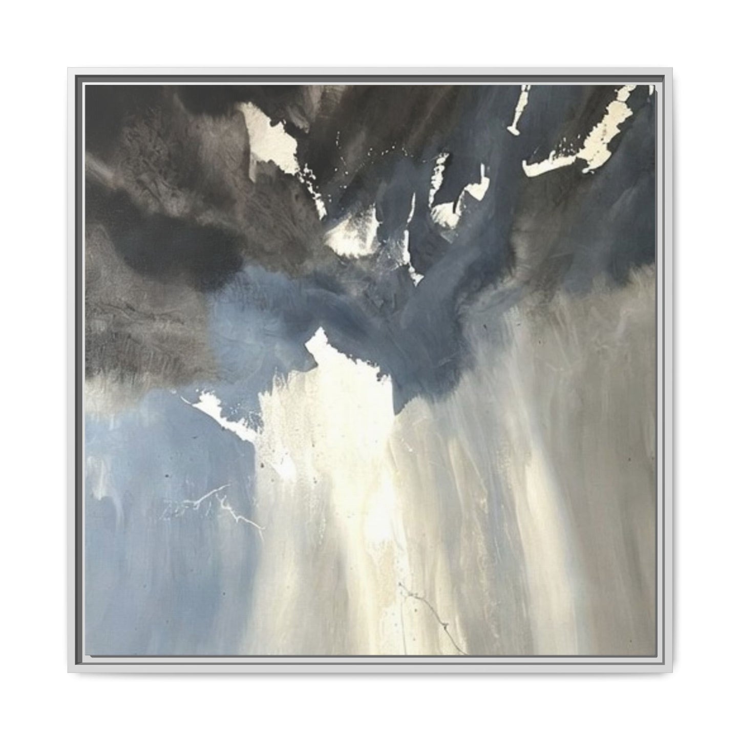 Framed Matte Canvas Art — Moody Abstract Sky Painting