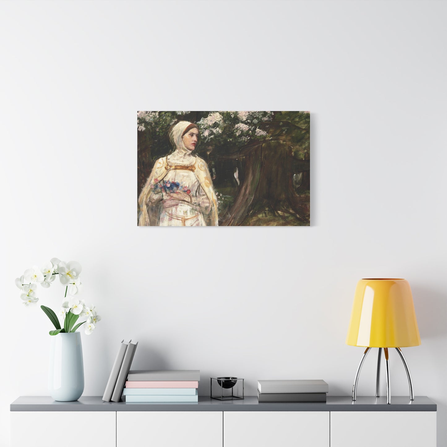 Matilda (formerly called Beatrice) by John William Waterhouse Matte Canvas Wall Art Print