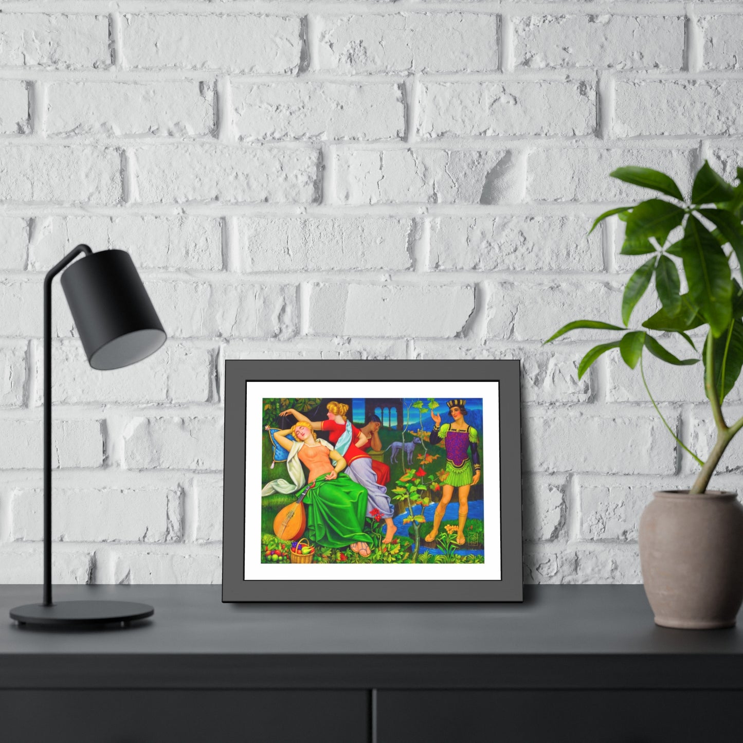 Classical Myth Framed Poster — Vibrant Renaissance-Style Art Print
