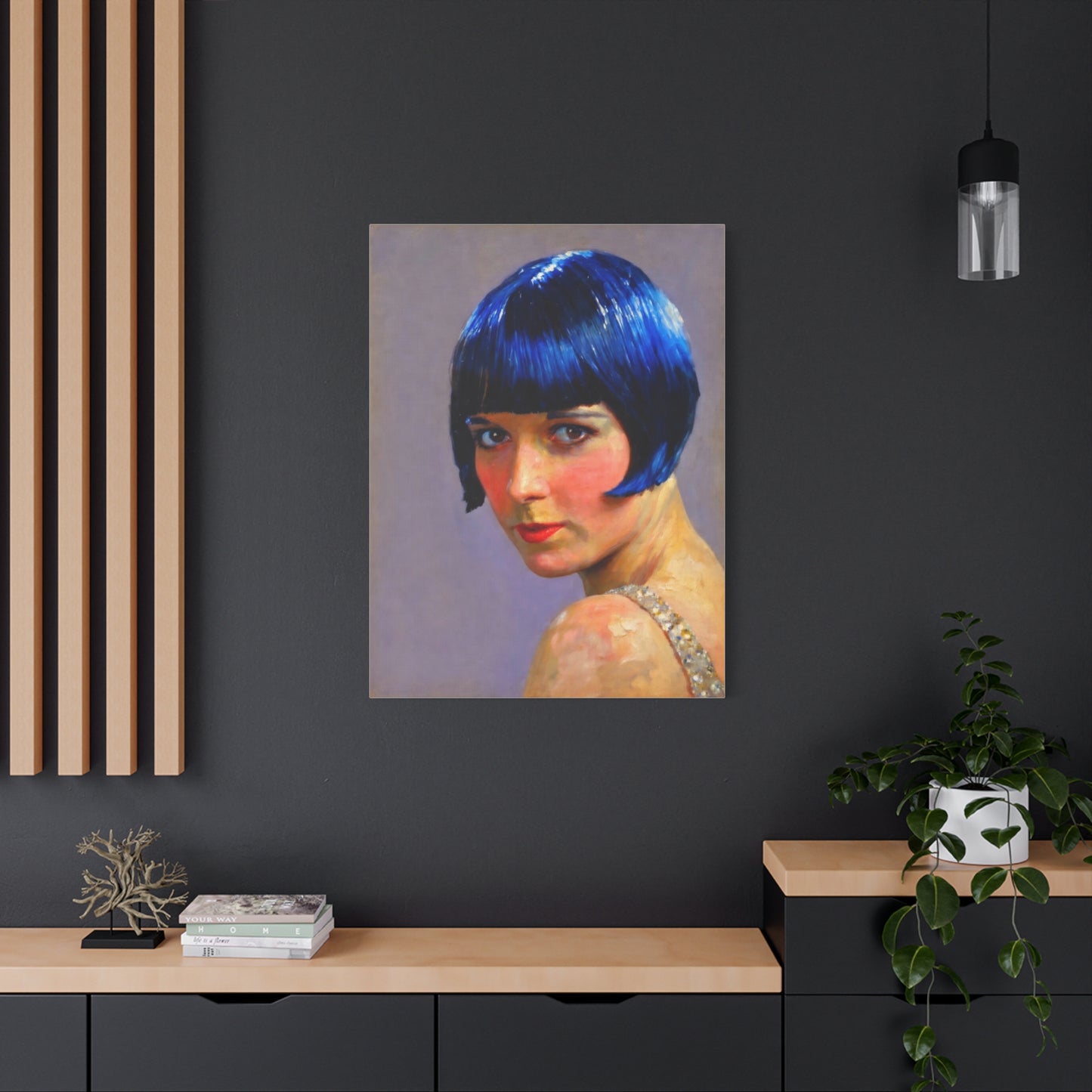 Blue Bob Portrait Matte Canvas Print - Stretched Wall Art