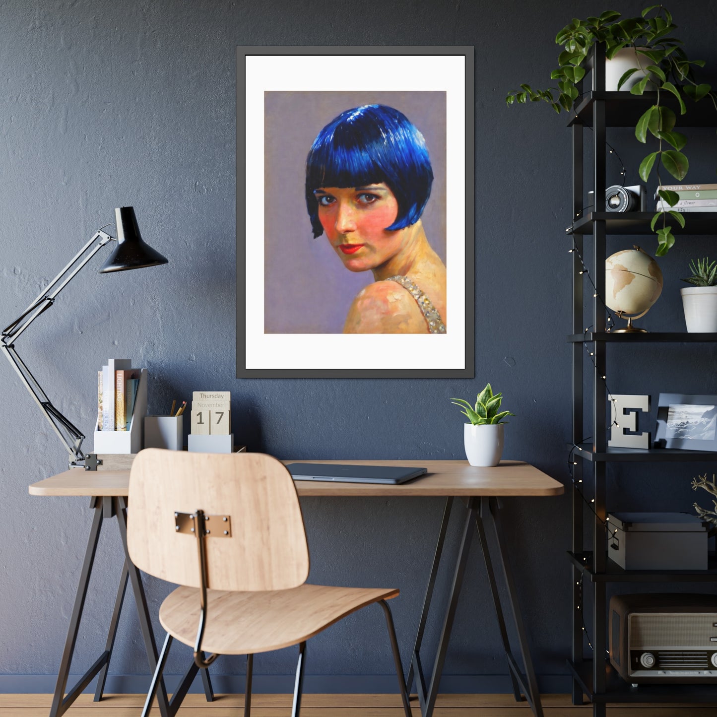 Blue Bob Portrait Framed Poster