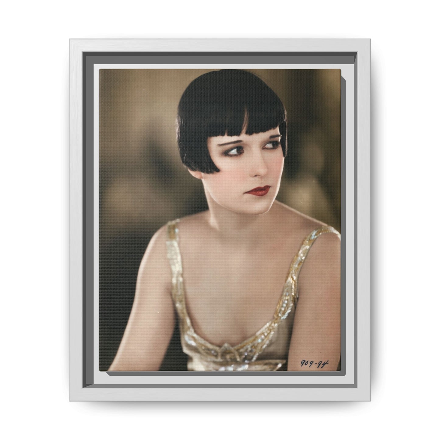 Vintage Louise Brooks Portrait Matte Canvas Framed Wall Art