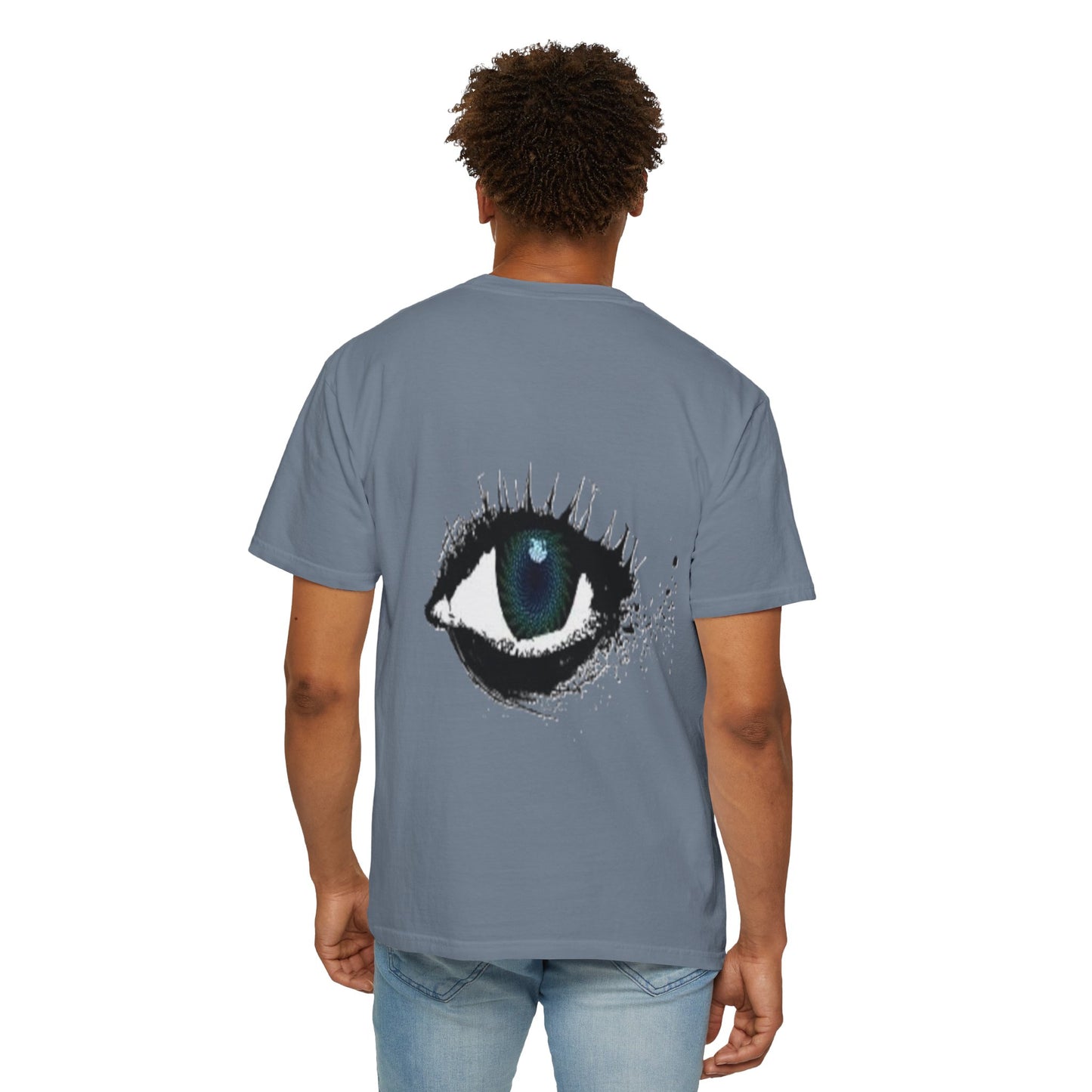 Eye Graphic T-Shirt — Blue Iris Grunge Art Tee