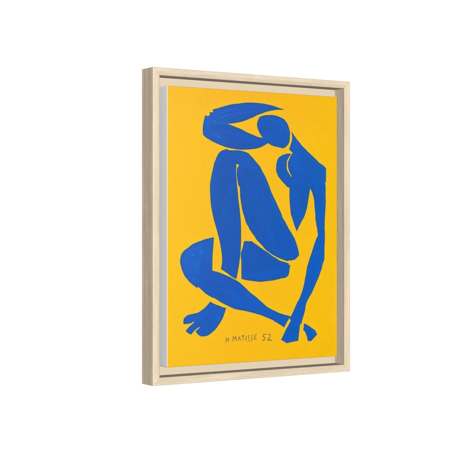 Abstract Blue Nude Matte Canvas Wall Art, Framed