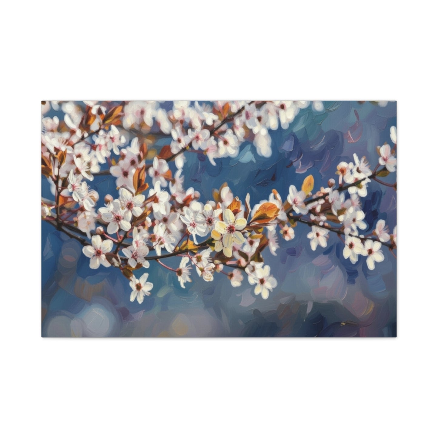 Cherry Blossom Branch Matte Canvas Wall Art — Spring Floral Print