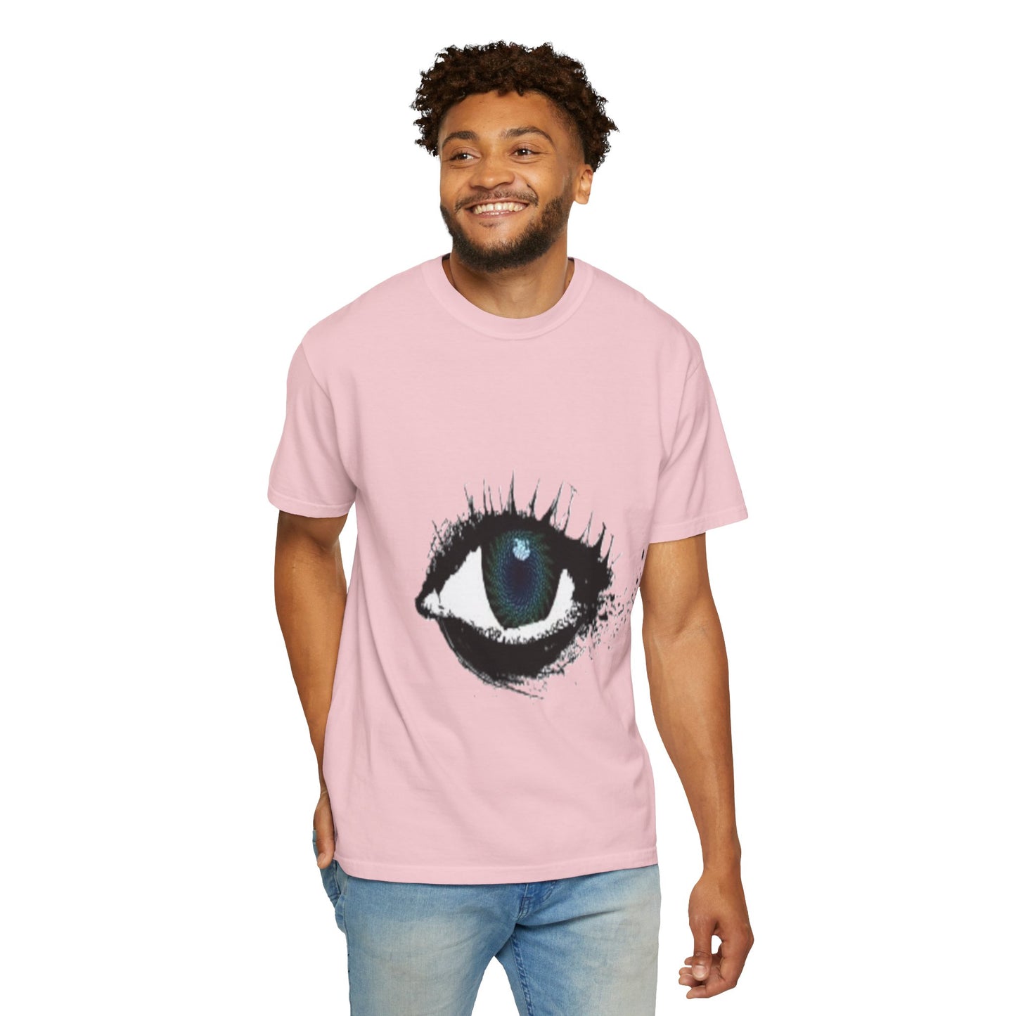 Eye Graphic T-Shirt — Blue Iris Grunge Art Tee