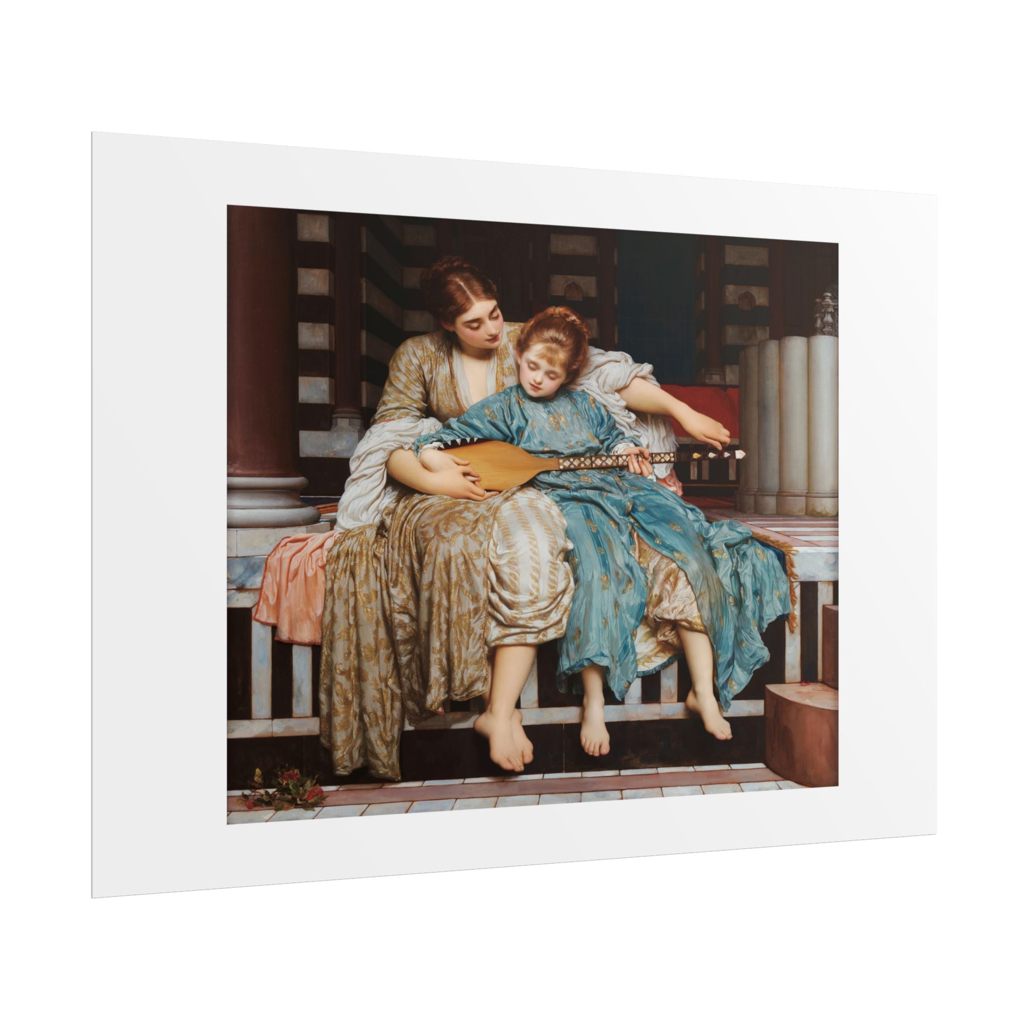 Music Lesson by Frederic Leighton Wall Art Print