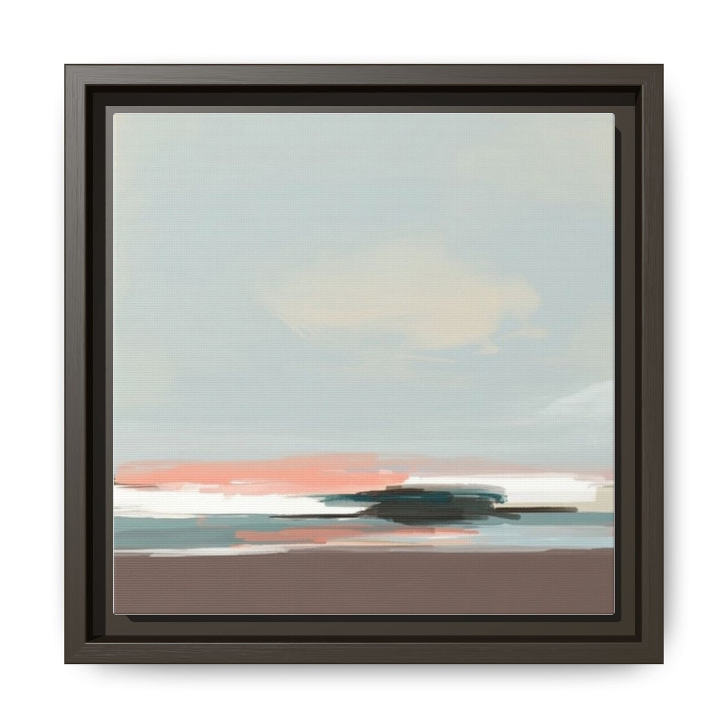 Framed Matte Canvas Print — Soft Coastal Abstract Landscape
