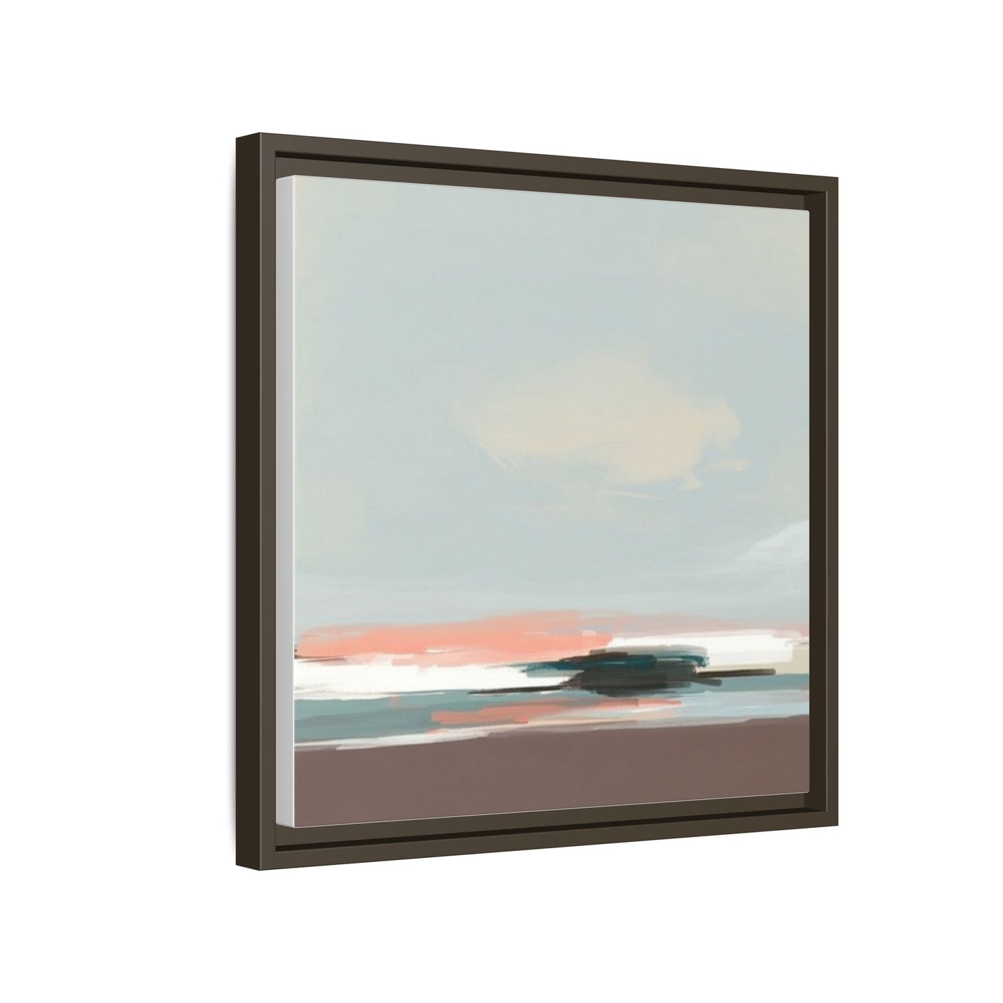 Framed Matte Canvas Print — Soft Coastal Abstract Landscape