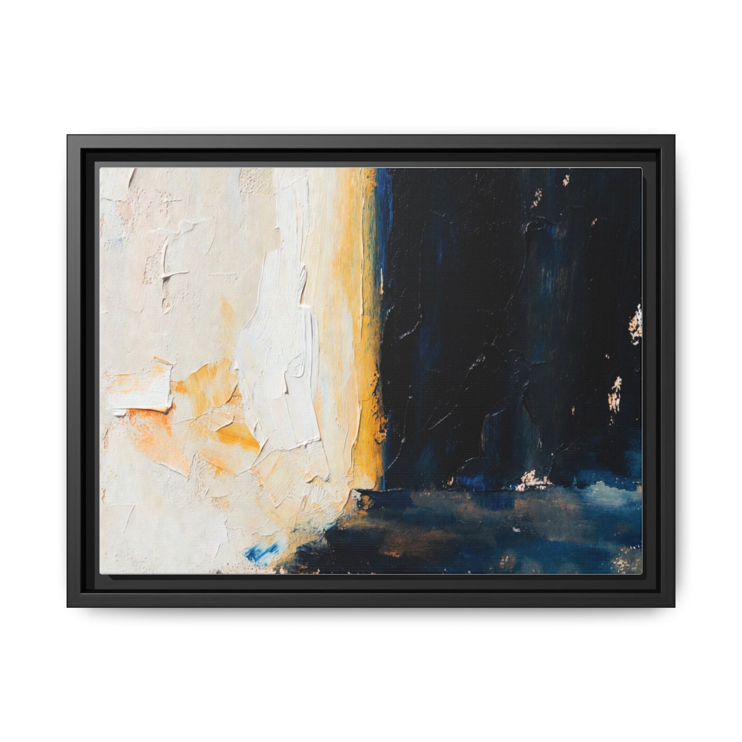 Abstract Coastal Texture Framed Canvas Art — Matte Multi-Color Wall Print