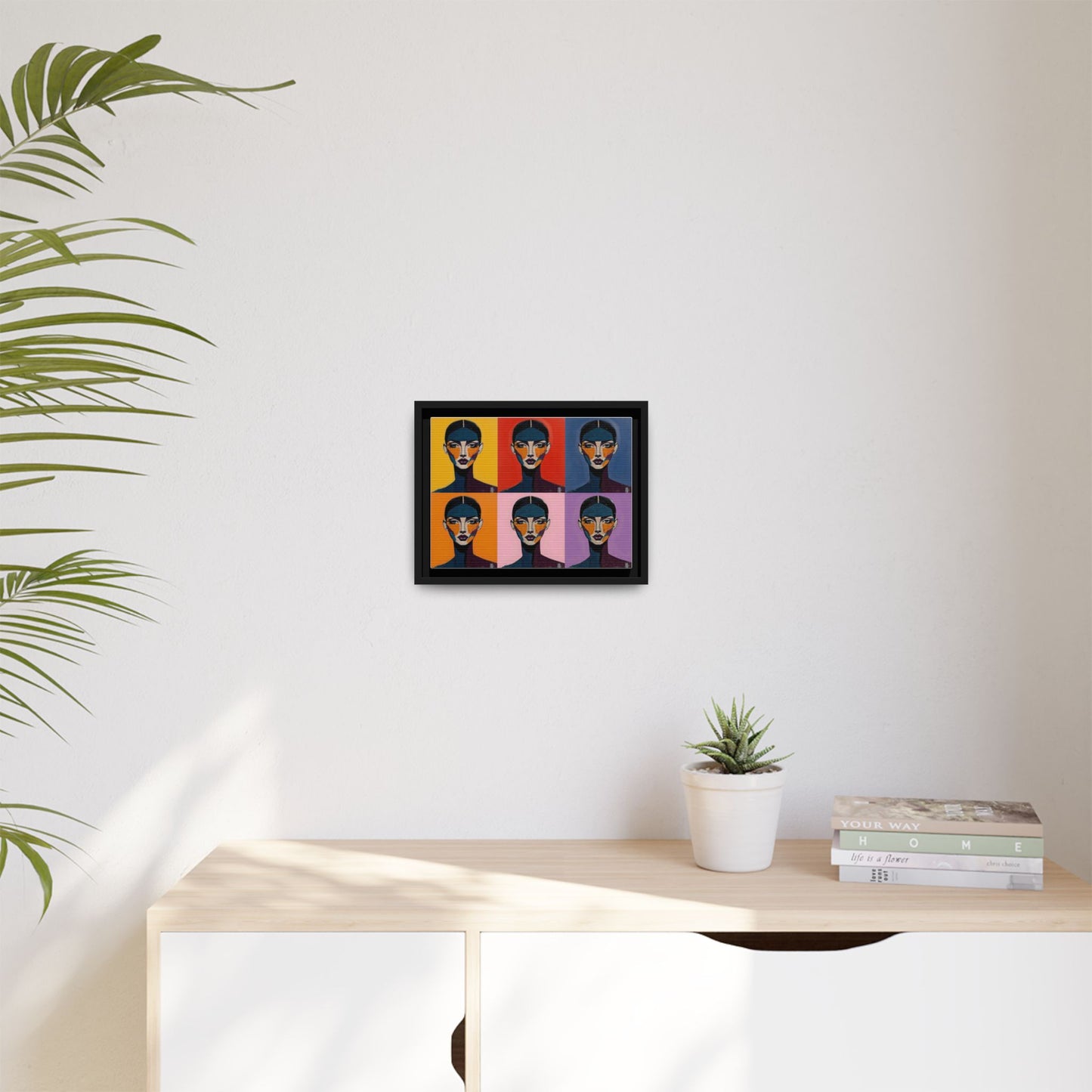Pop Art Portrait Matte Canvas — Framed Multi-Color Wall Art