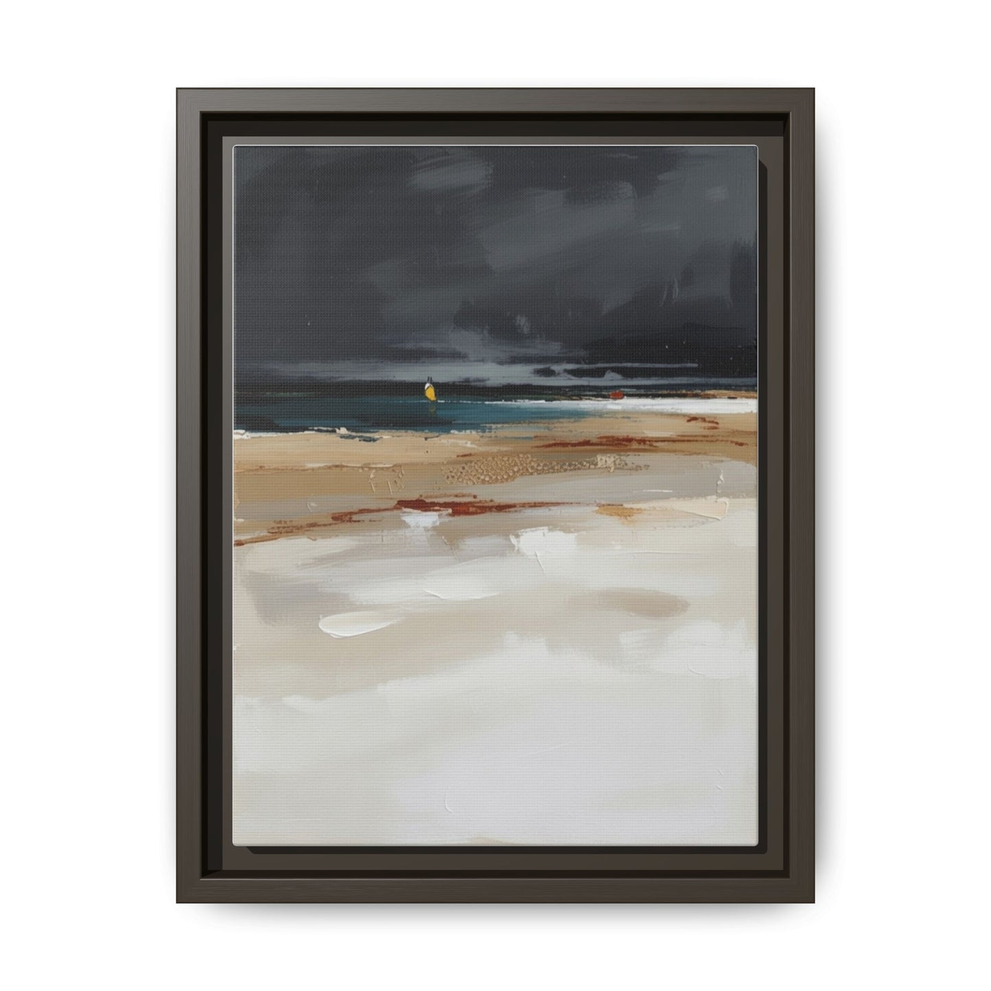 Framed Matte Canvas Beachscape Art Print — Coastal Abstract Wall Decor