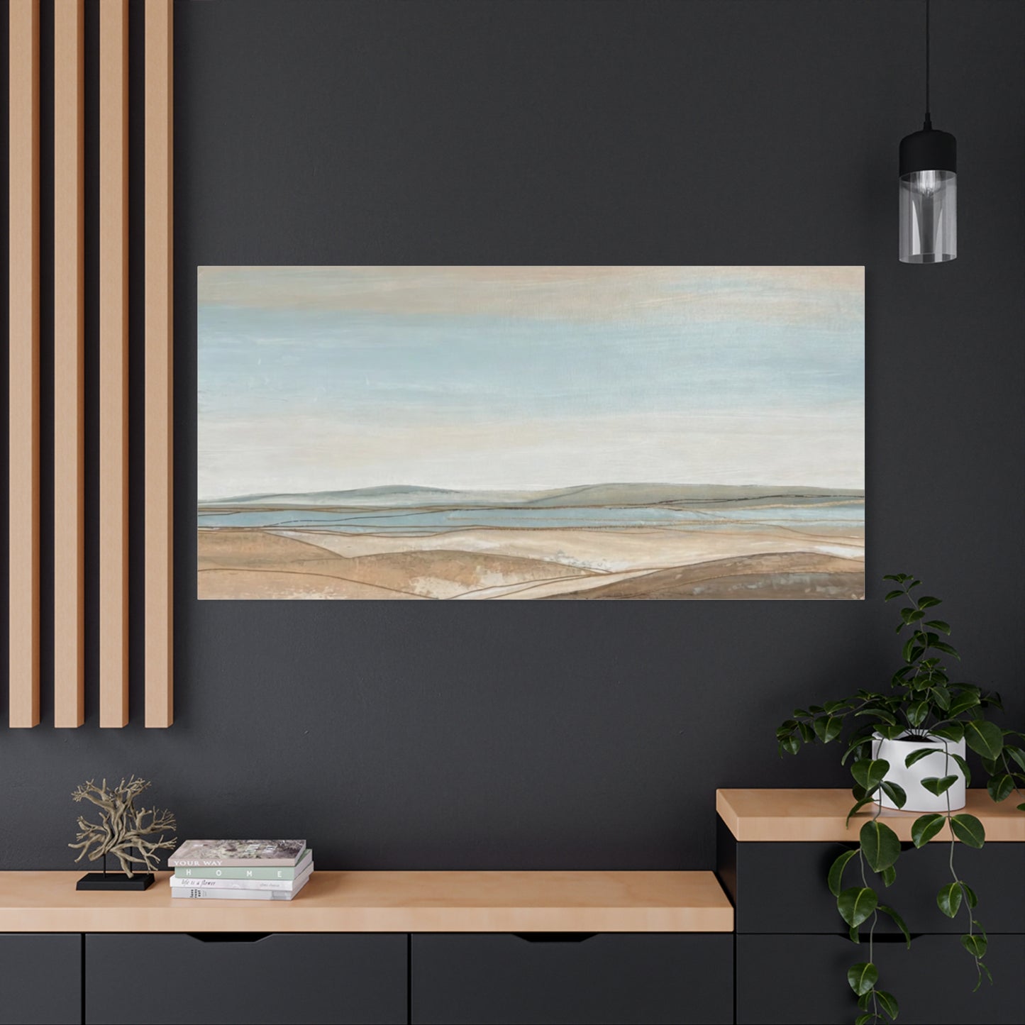 Coastal Pastel Landscape Canvas — Matte Stretched Wall Art