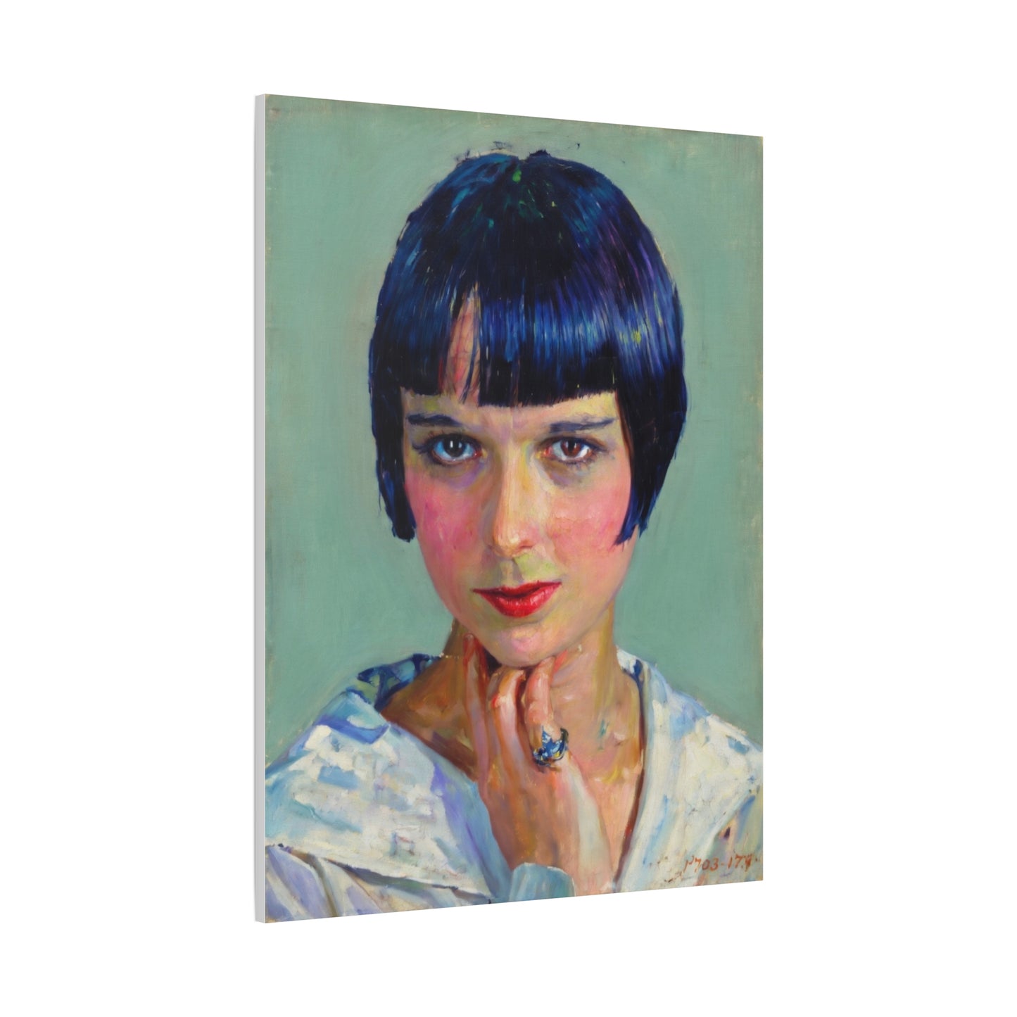 Portrait Canvas Print — Vintage Flapper Woman Matte Stretched Wall Art
