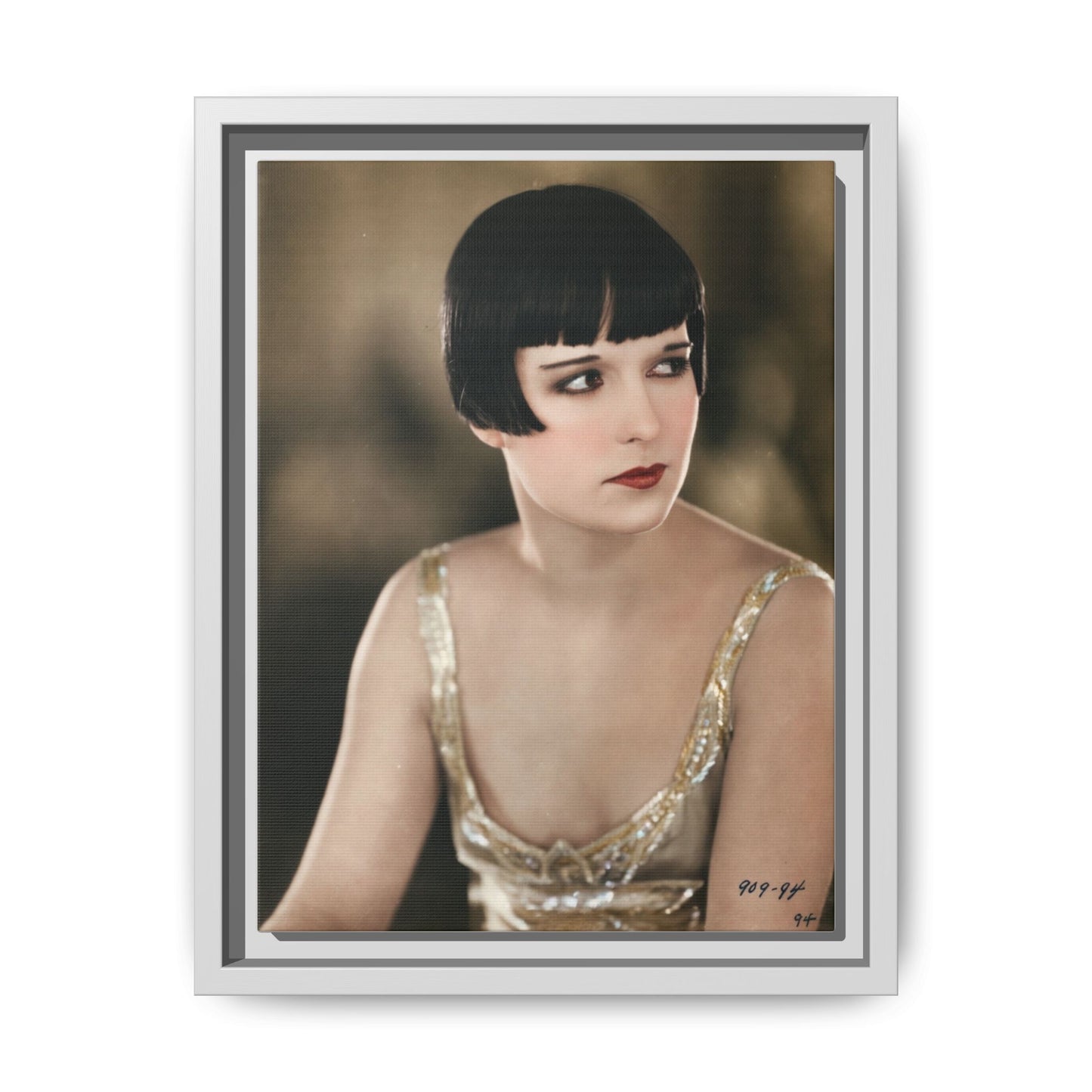 Vintage Louise Brooks Portrait Matte Canvas Framed Wall Art