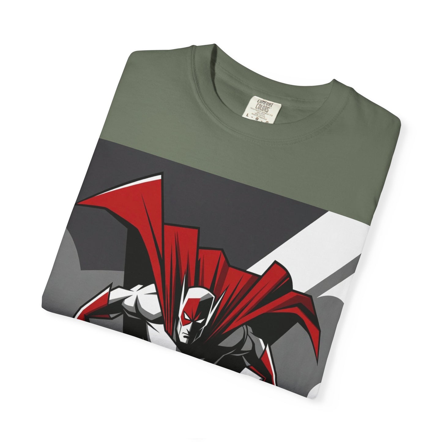 Superhero Action T-Shirt — Red Cape Comic Graphic Tee