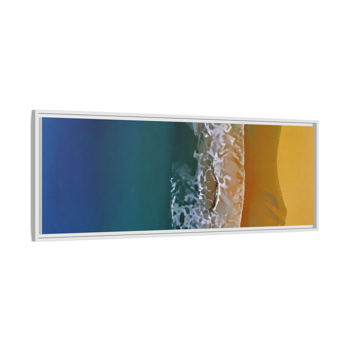 Framed Matte Canvas Seascape Print – Coastal Waves Wall Art