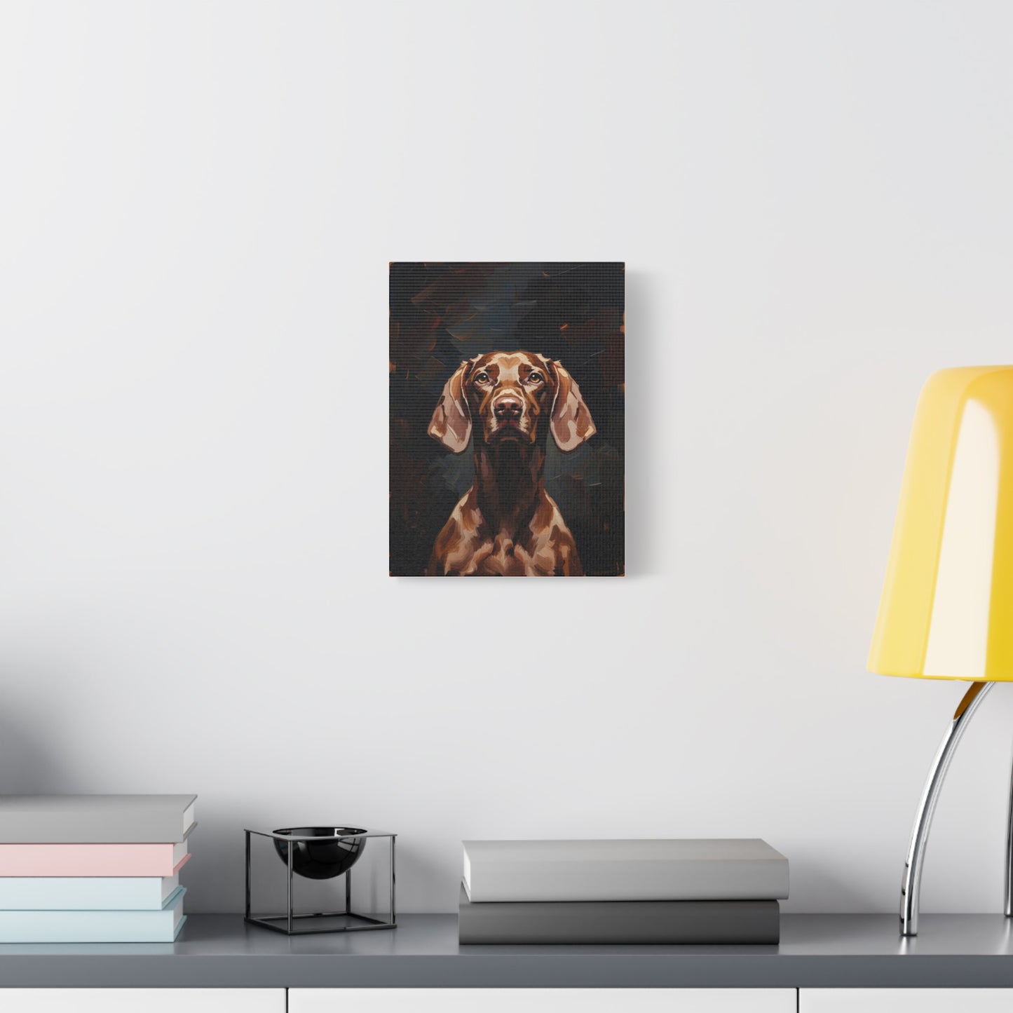 Chocolate Vizsla Canvas Wall Art — Matte Stretched Dog Portrait