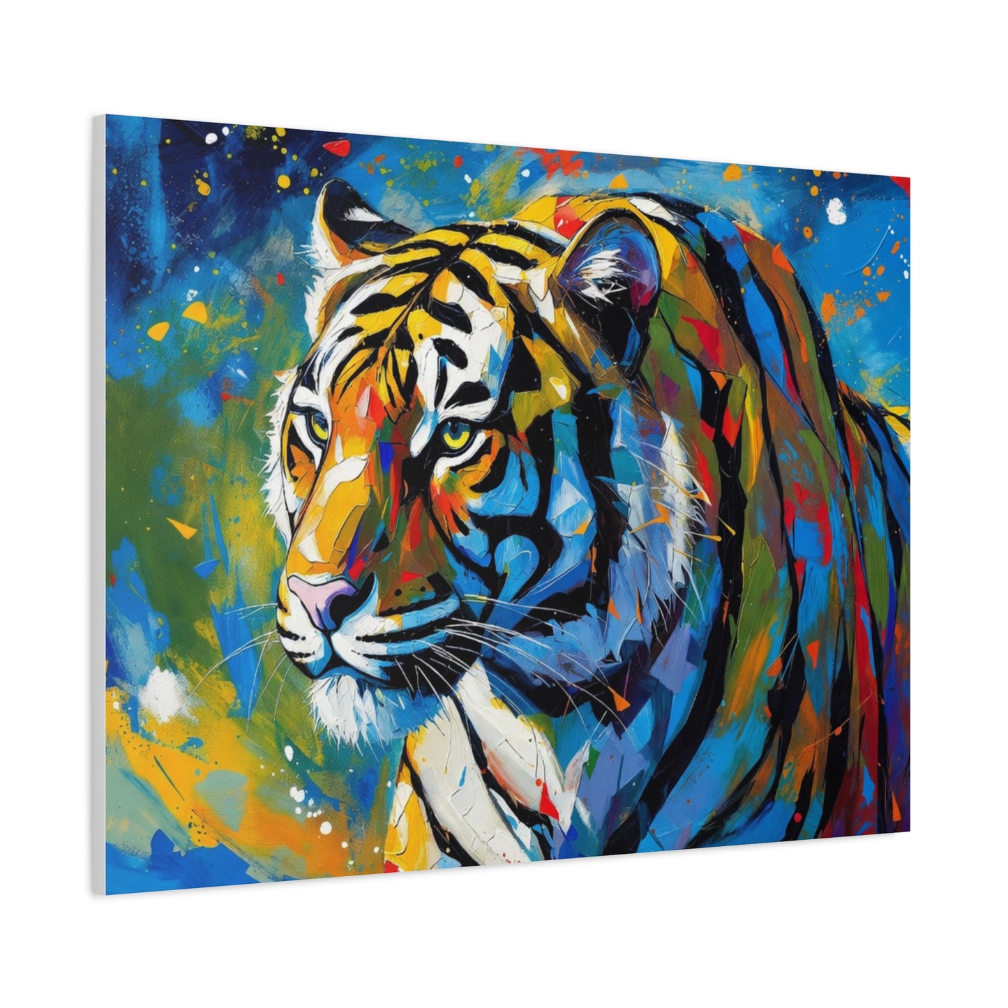 Colorful Tiger Matte Canvas Wall Art — Vibrant Stretched 1.25"