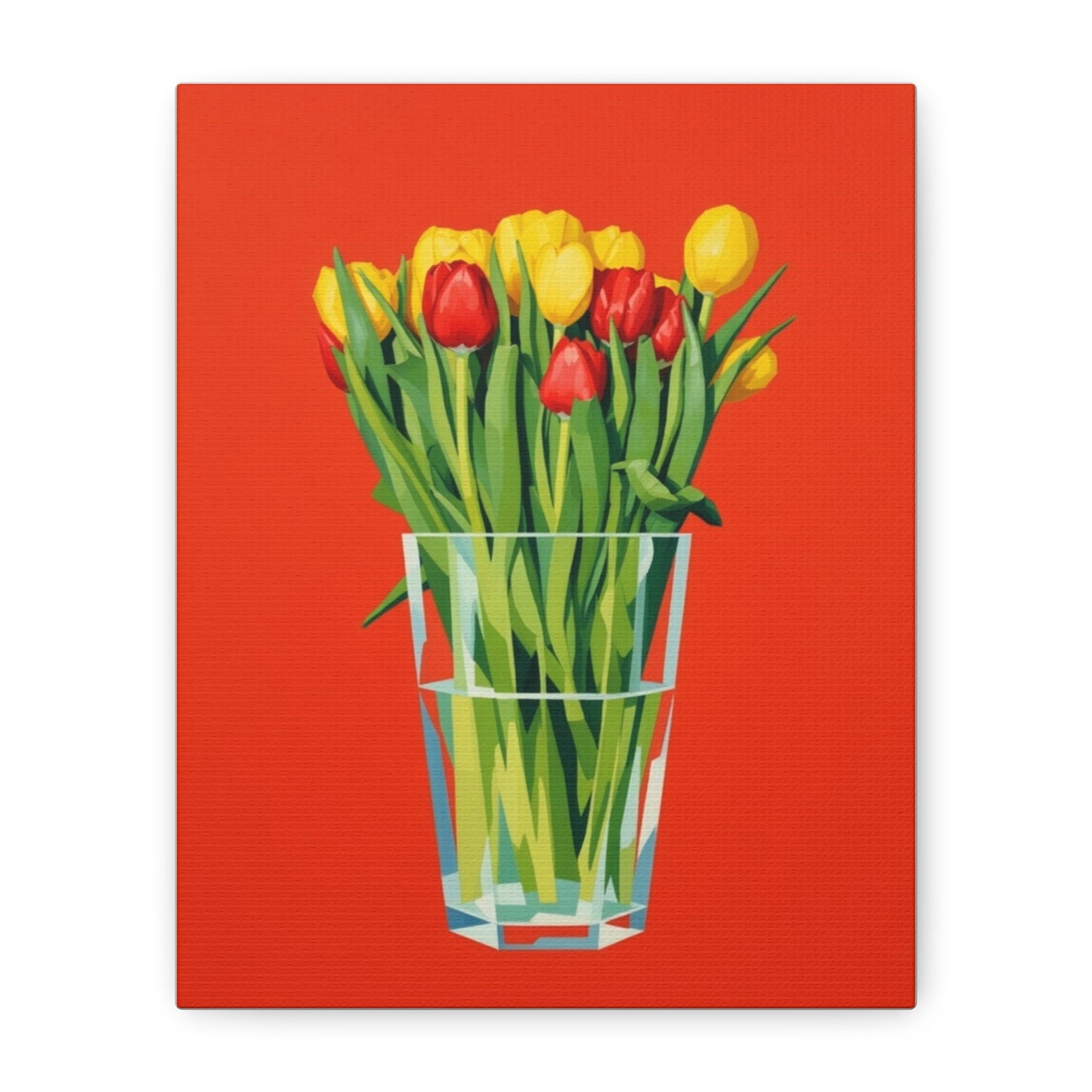 Tulip Bouquet Canvas Print — Vibrant Red Floral Wall Art