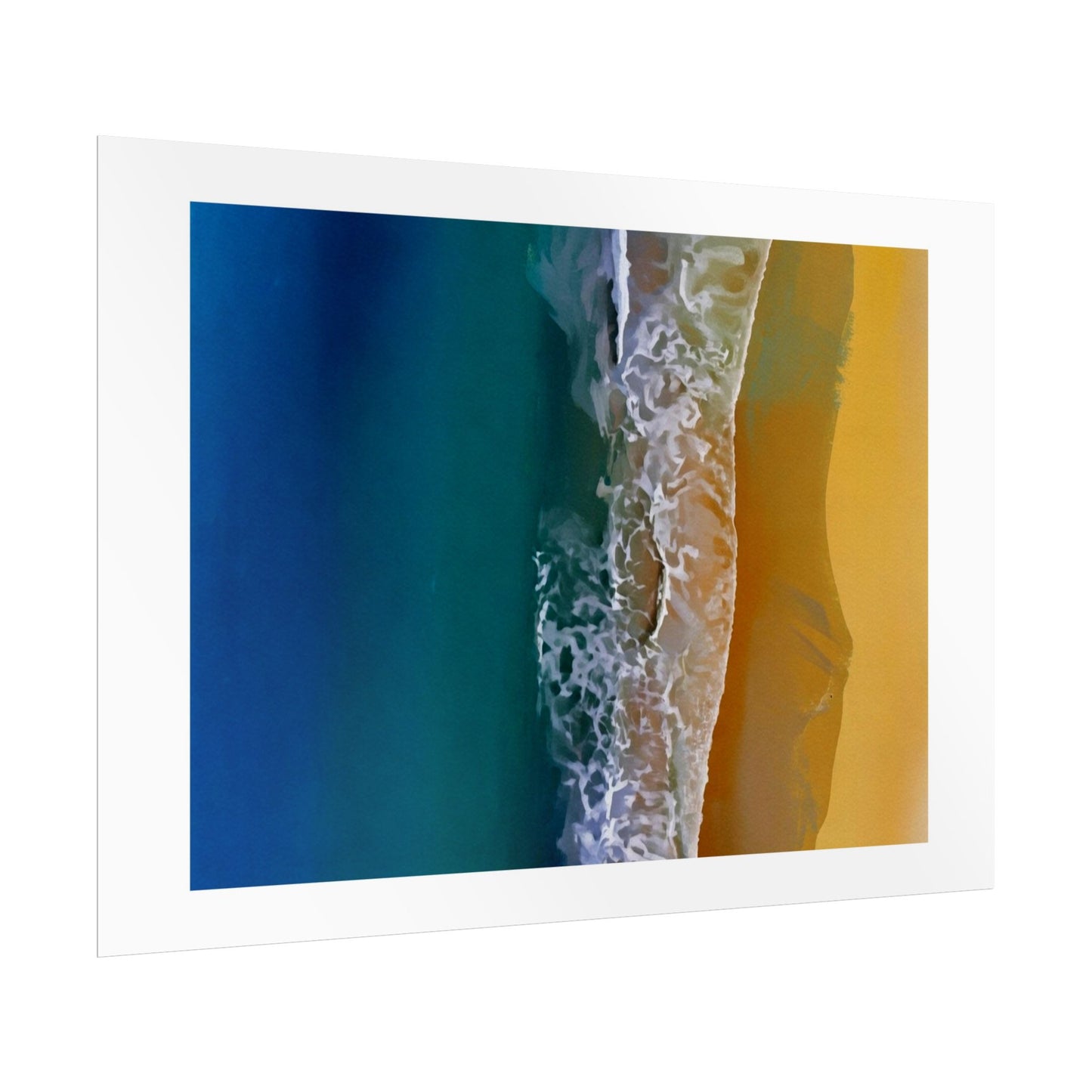 Ocean Shore Aerial Rolled Poster — Beach Print Wall Art