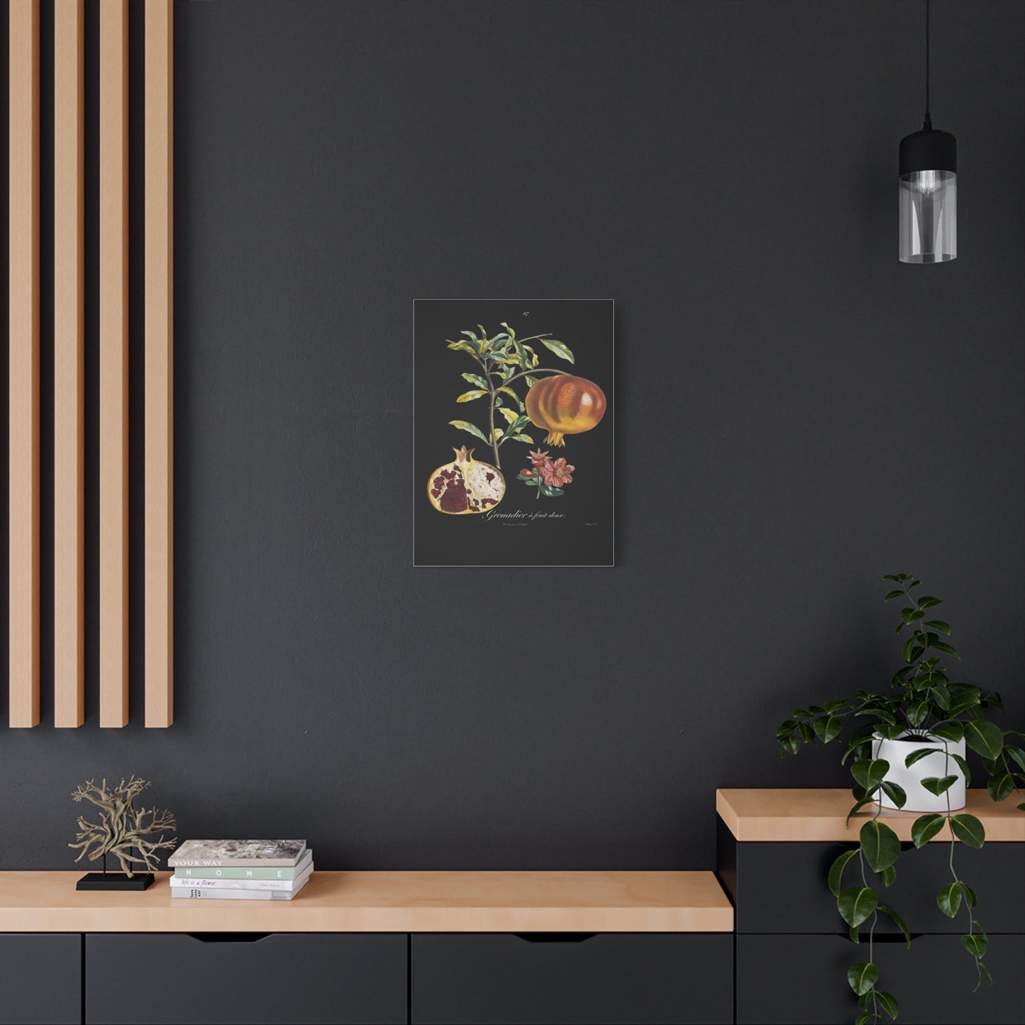 Pomegranate Botanical Canvas Print — Matte Stretched Wall Art