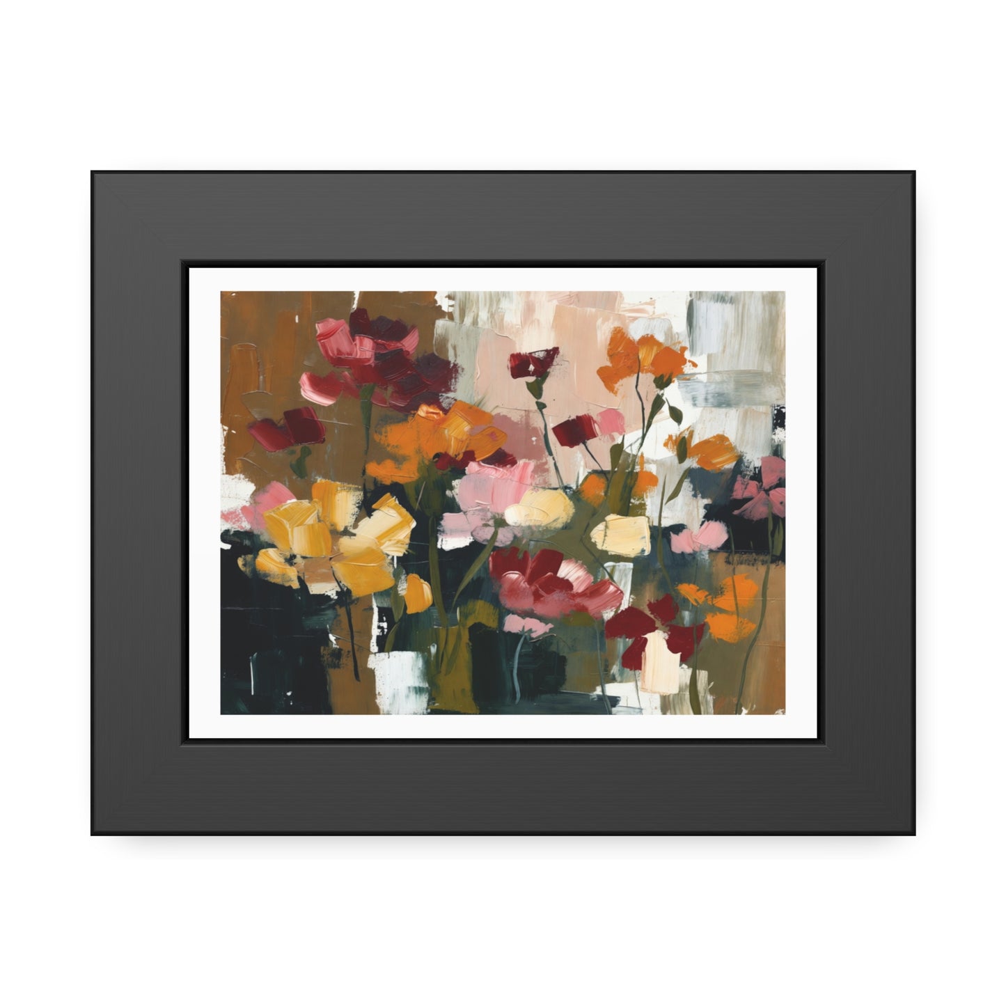 Framed Floral Art Print — Abstract Wildflower Poster for Living Room & Bedroom Décor
