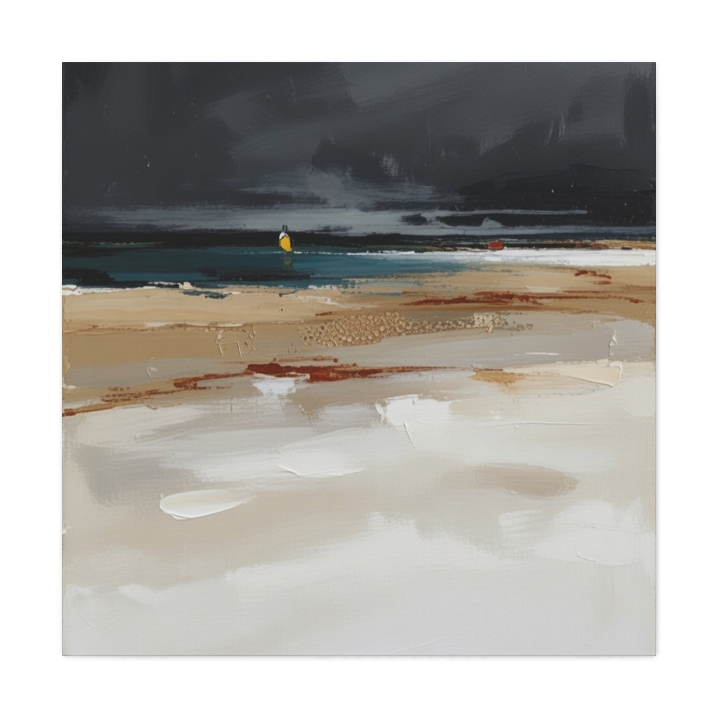 Beachscape Canvas Art — Stormy Seascape Matte Stretched Wall Art
