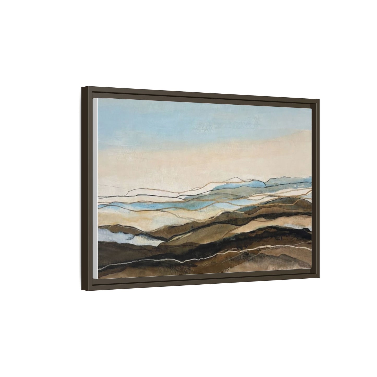 Framed Matte Canvas Print — Abstract Coastal Landscape Wall Art